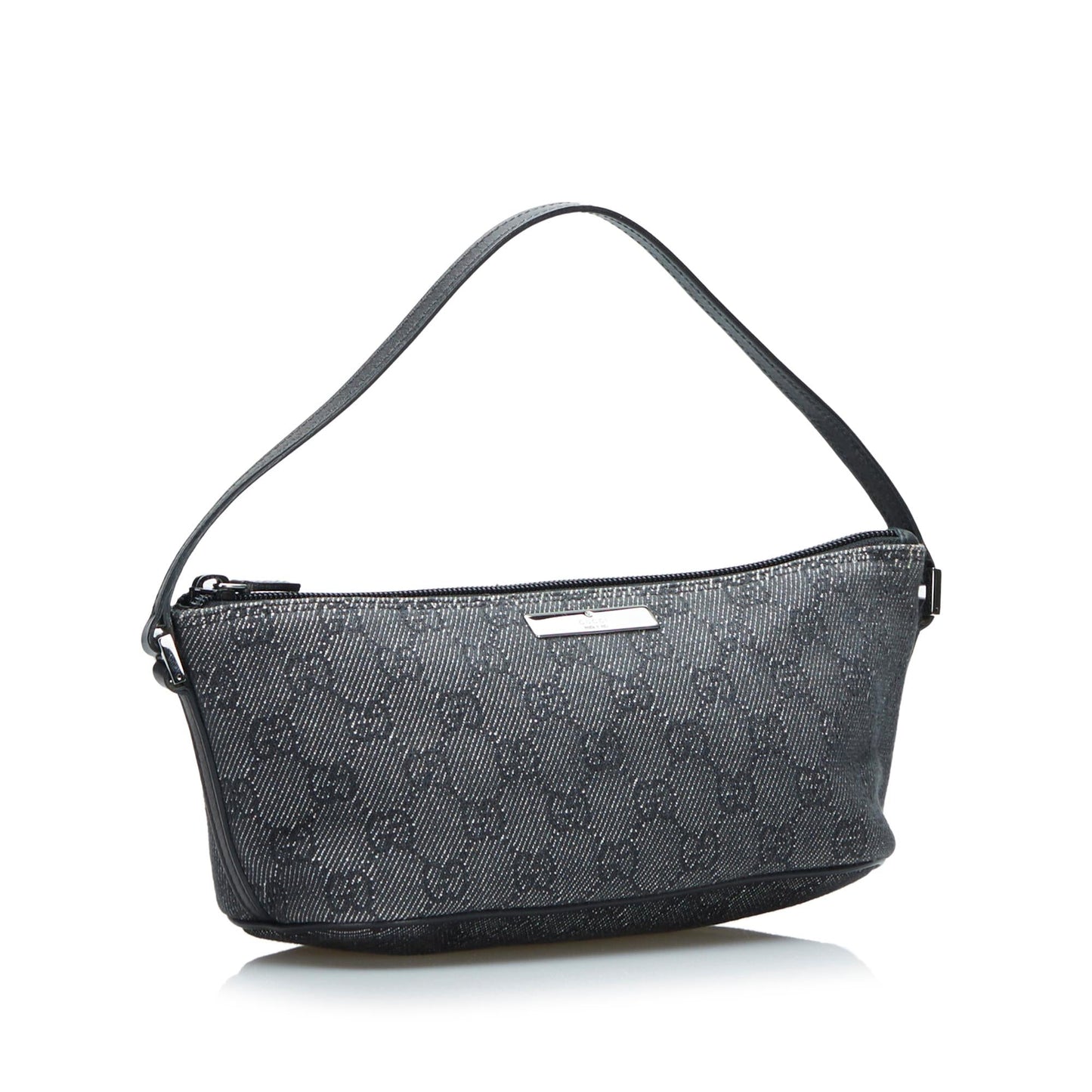 Gucci GG Boat Baguette SHG-CGZkjD Denim Calf Grey Handbag