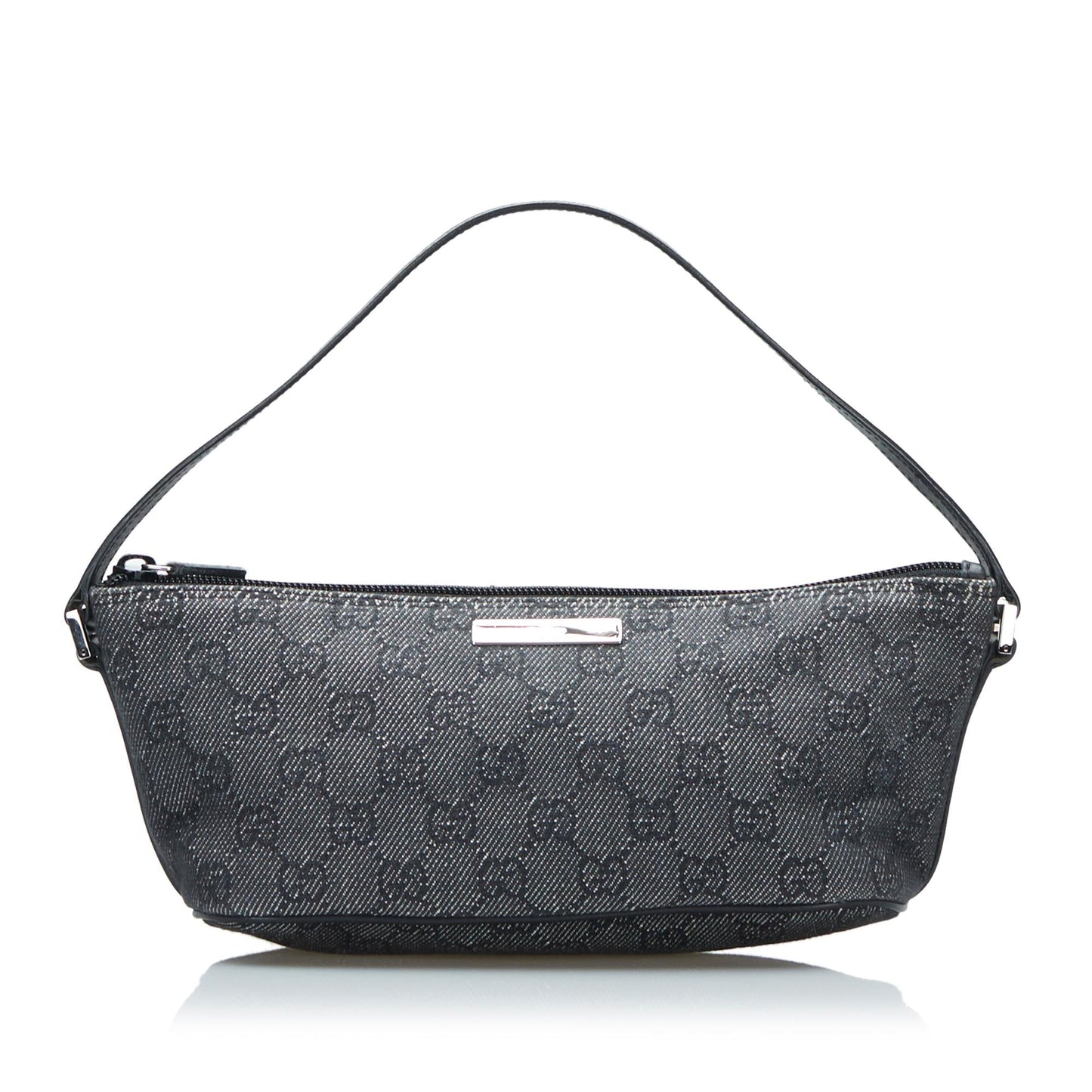 Gucci GG Boat Baguette SHG-CGZkjD Denim Calf Grey Handbag