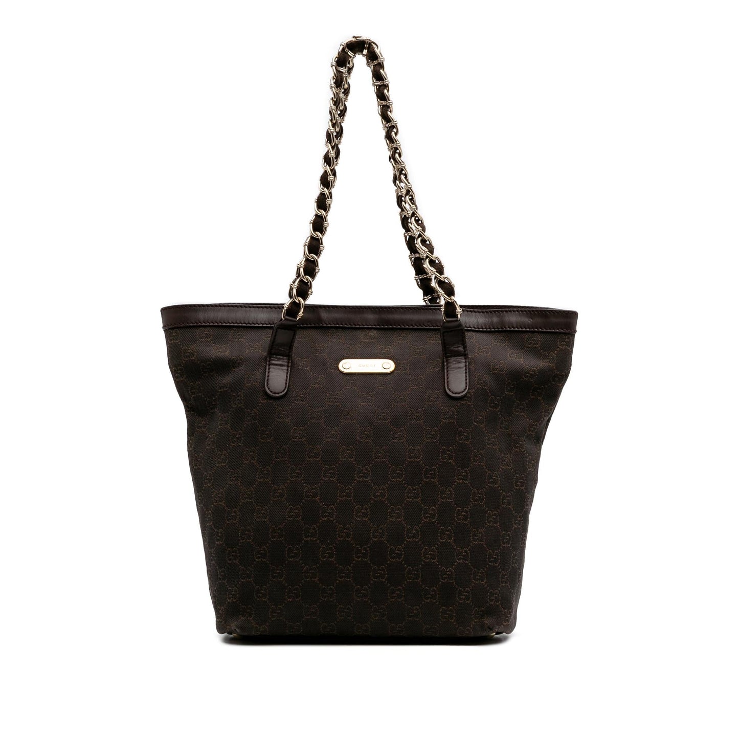 Gucci GG Capri Denim Calf Brown Tote Bag