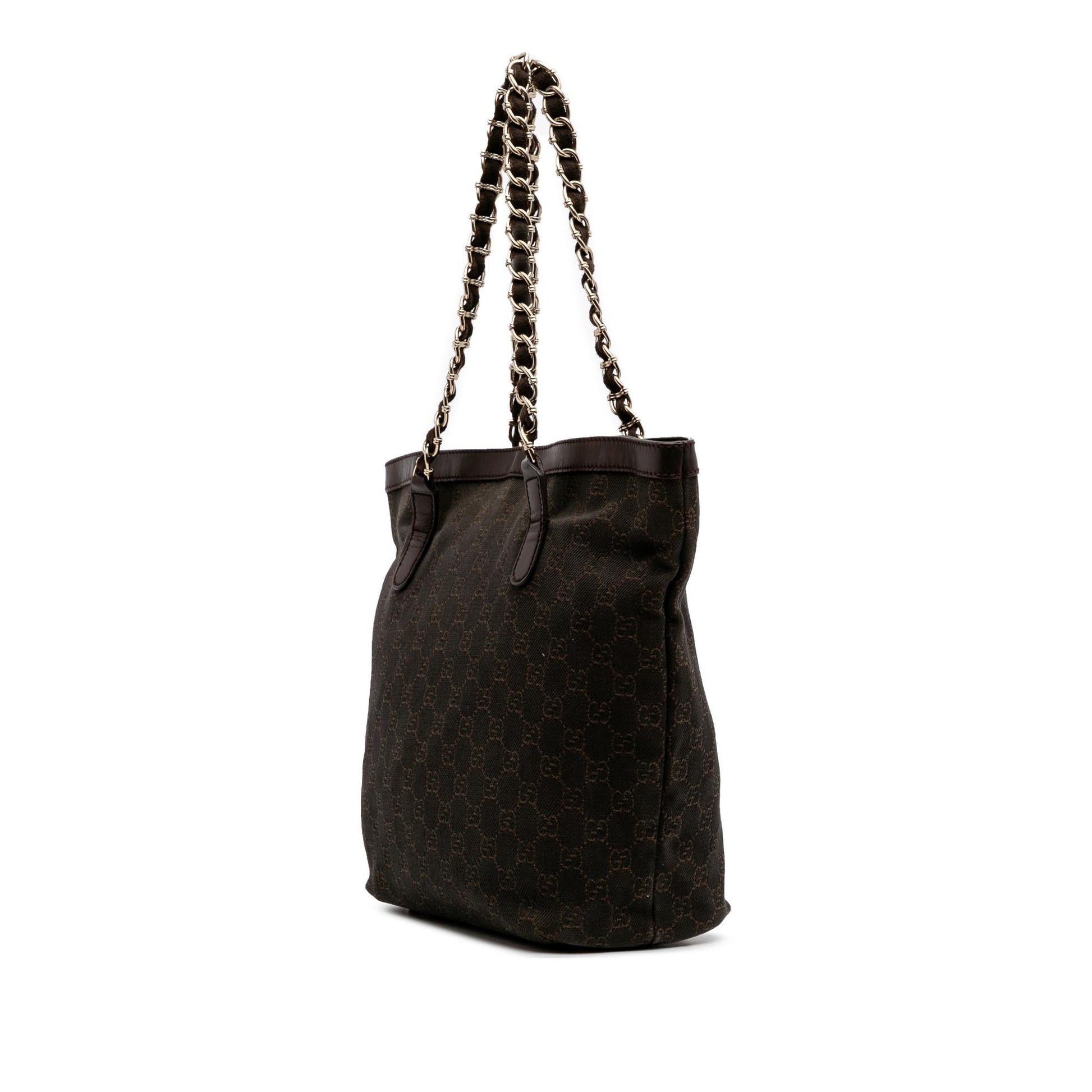 Gucci GG Capri Denim Calf Brown Tote Bag