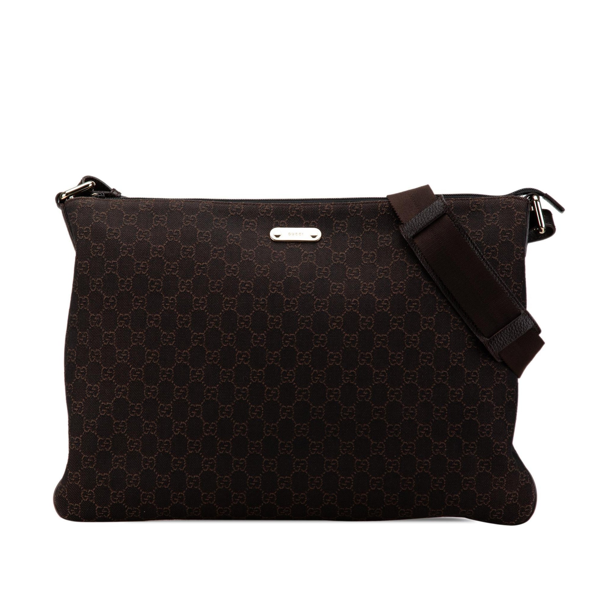 Gucci GG SHG-VCWzhC Denim Calf Brown Crossbody Bag