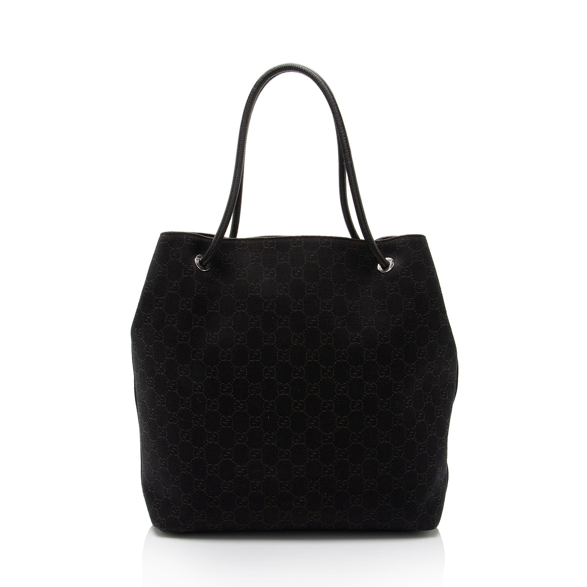 Gucci GG Gifford SHF-Z5HiOr Leather Denim Black Brown Tote Bag