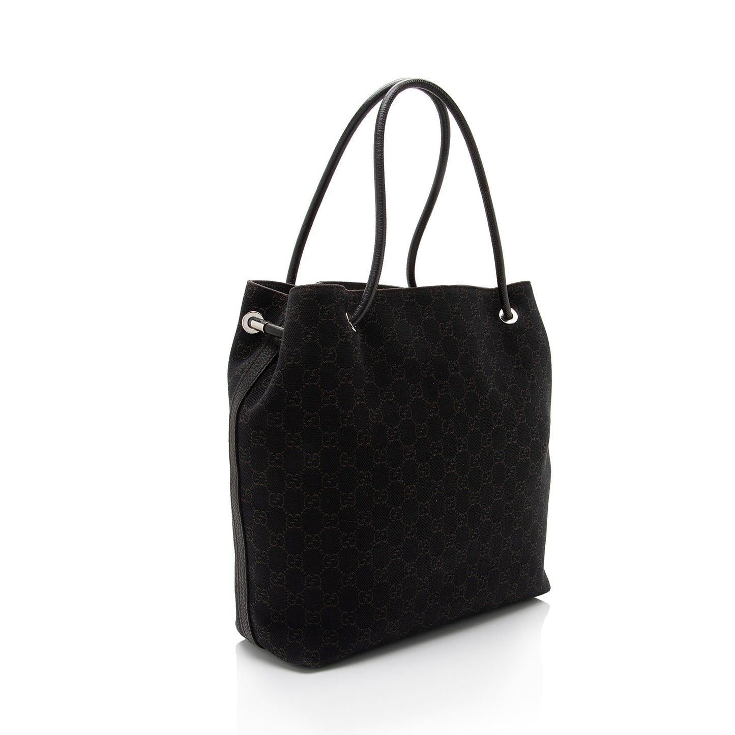 Gucci GG Gifford SHF-Z5HiOr Leather Denim Black Brown Tote Bag