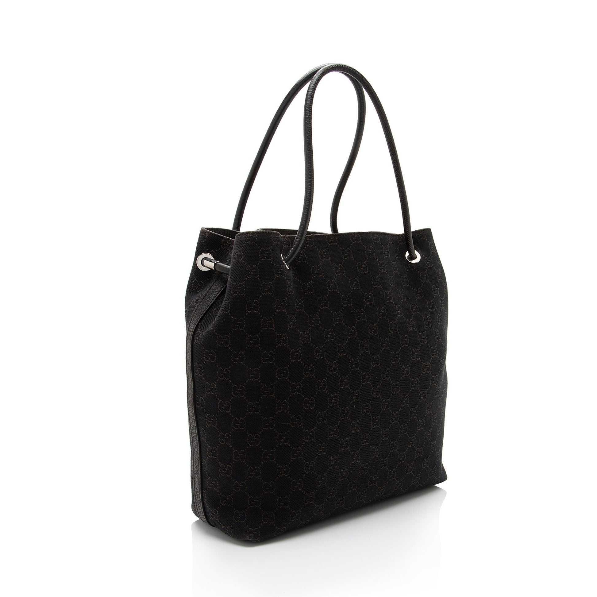Gucci GG Gifford SHF-Z5HiOr Leather Denim Black Brown Tote Bag