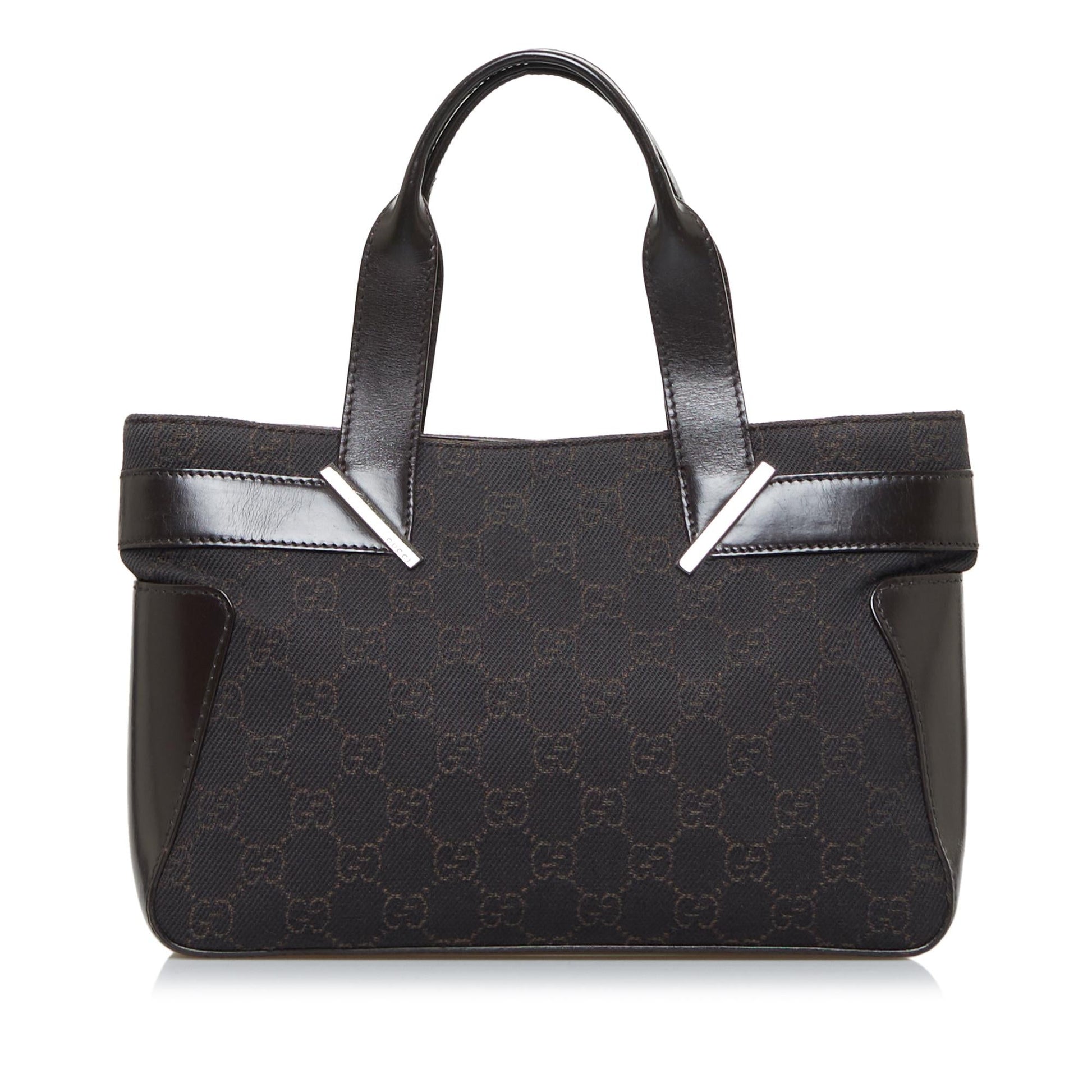 Gucci GG SHG-RcMhnF Denim Brown Satchel Bag