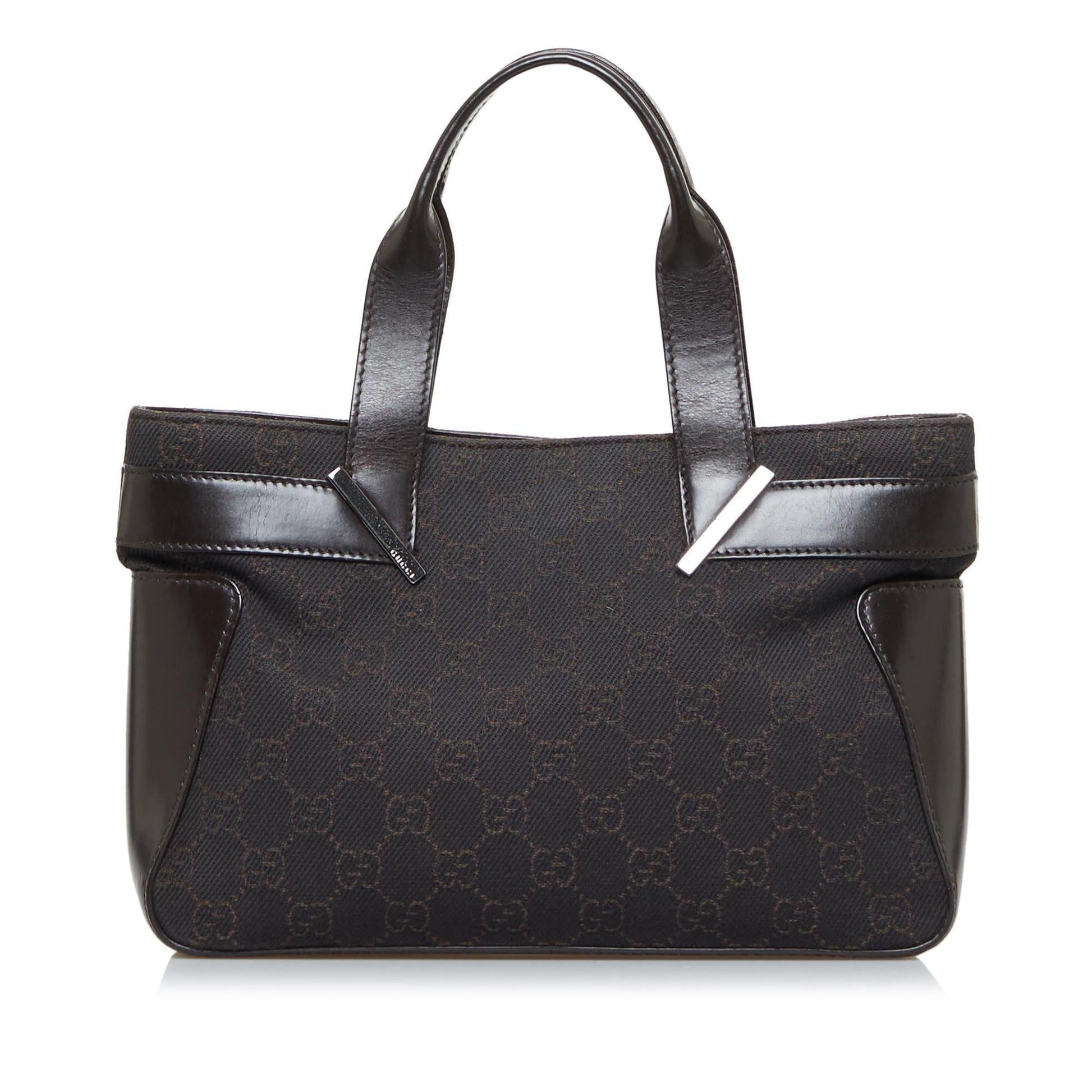 Gucci GG SHG-RcMhnF Denim Brown Satchel Bag