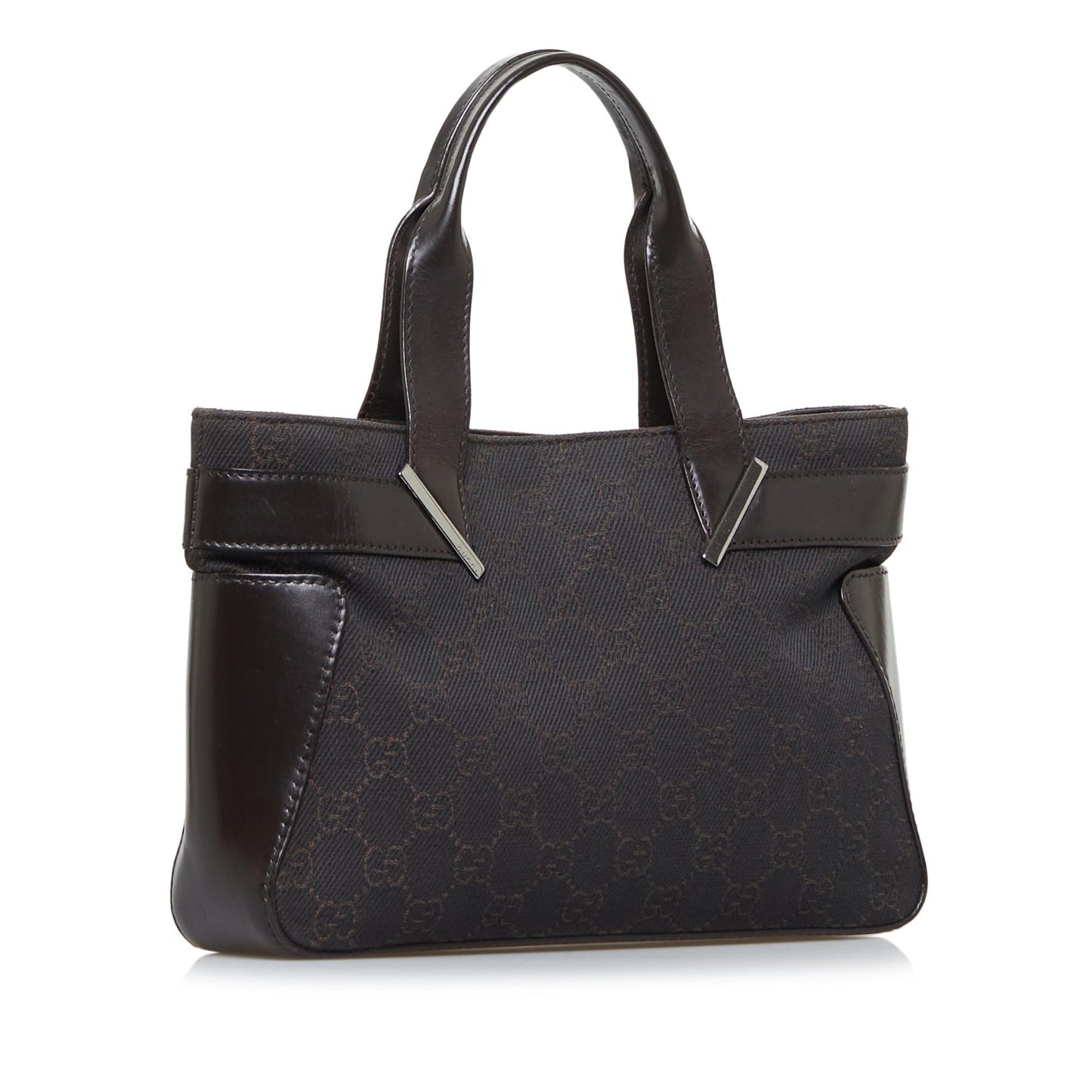 Gucci GG SHG-RcMhnF Denim Brown Satchel Bag