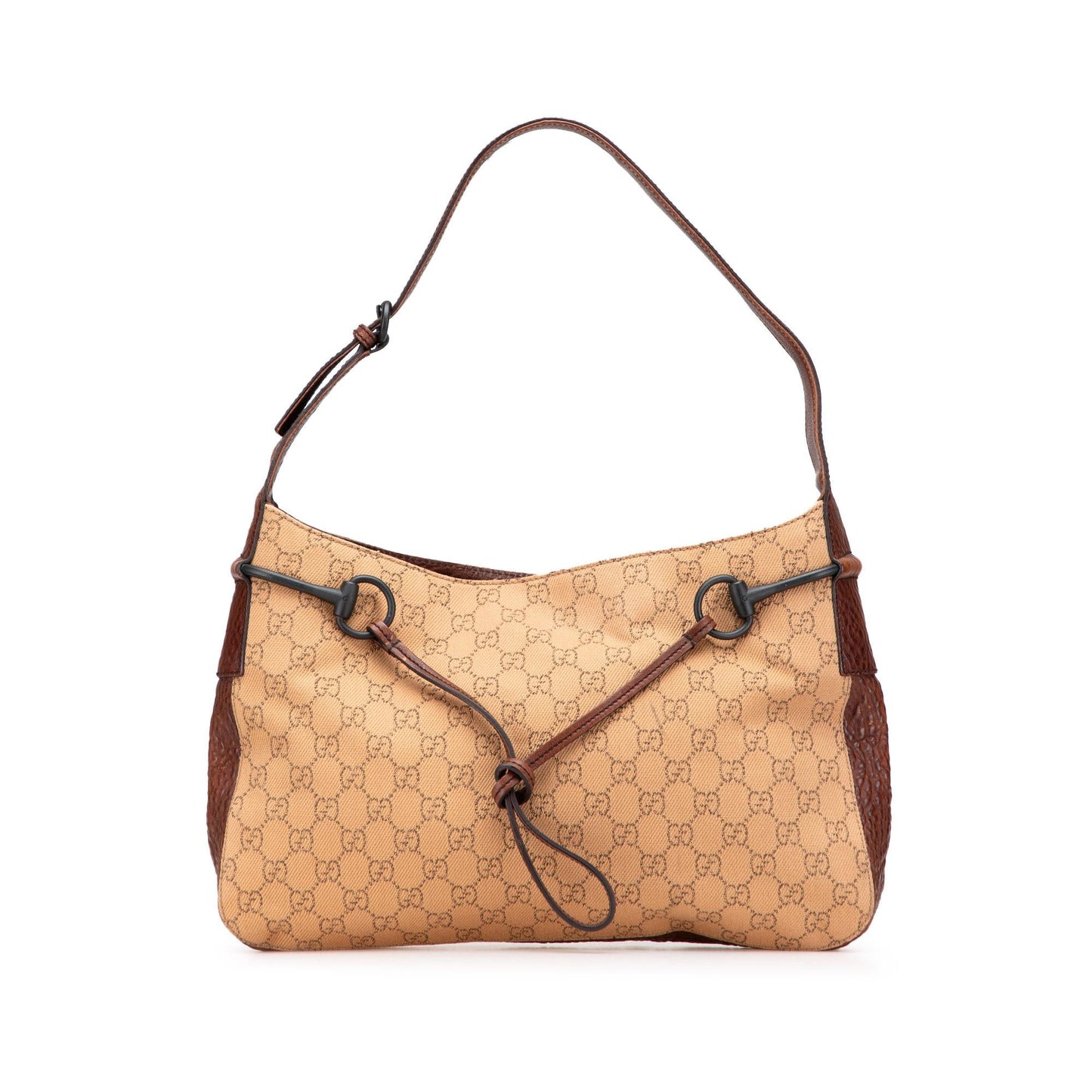 Gucci GG Horsebit Denim Calf Brown Shoulder Bag