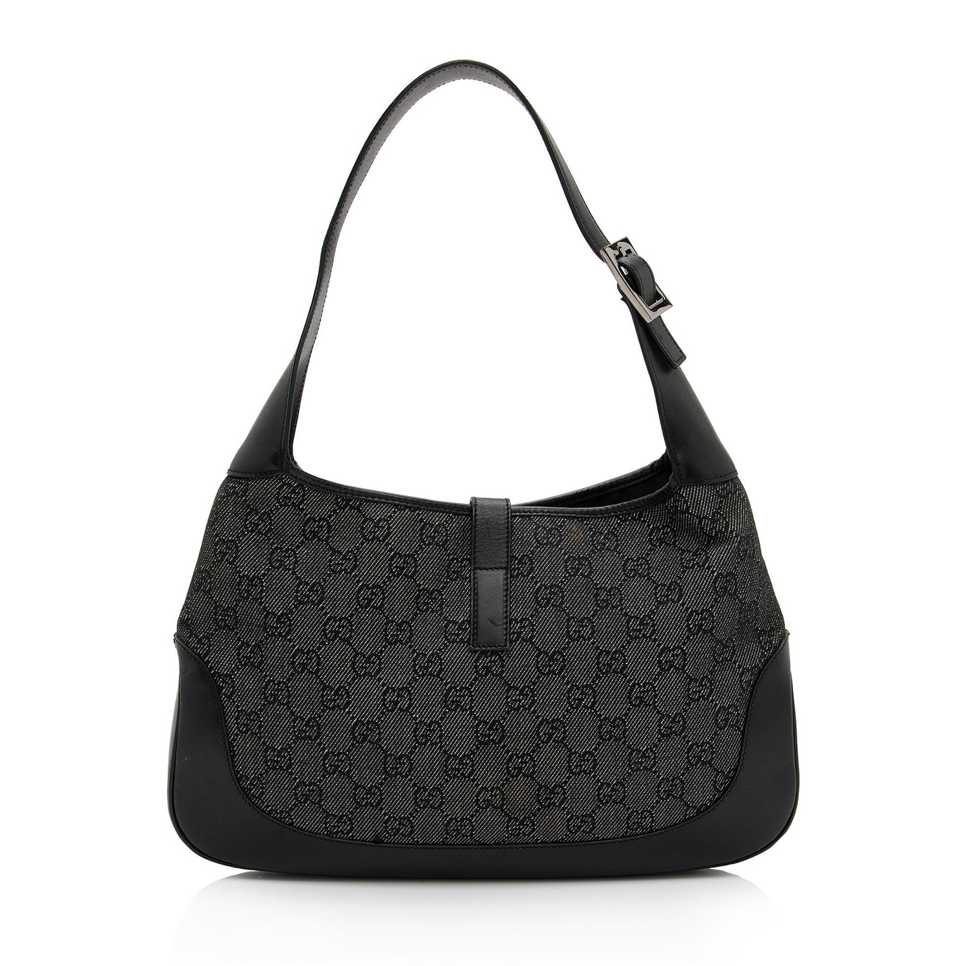 Gucci GG Jackie SHF-fYh4CG Leather Denim Blue Shoulder Bag