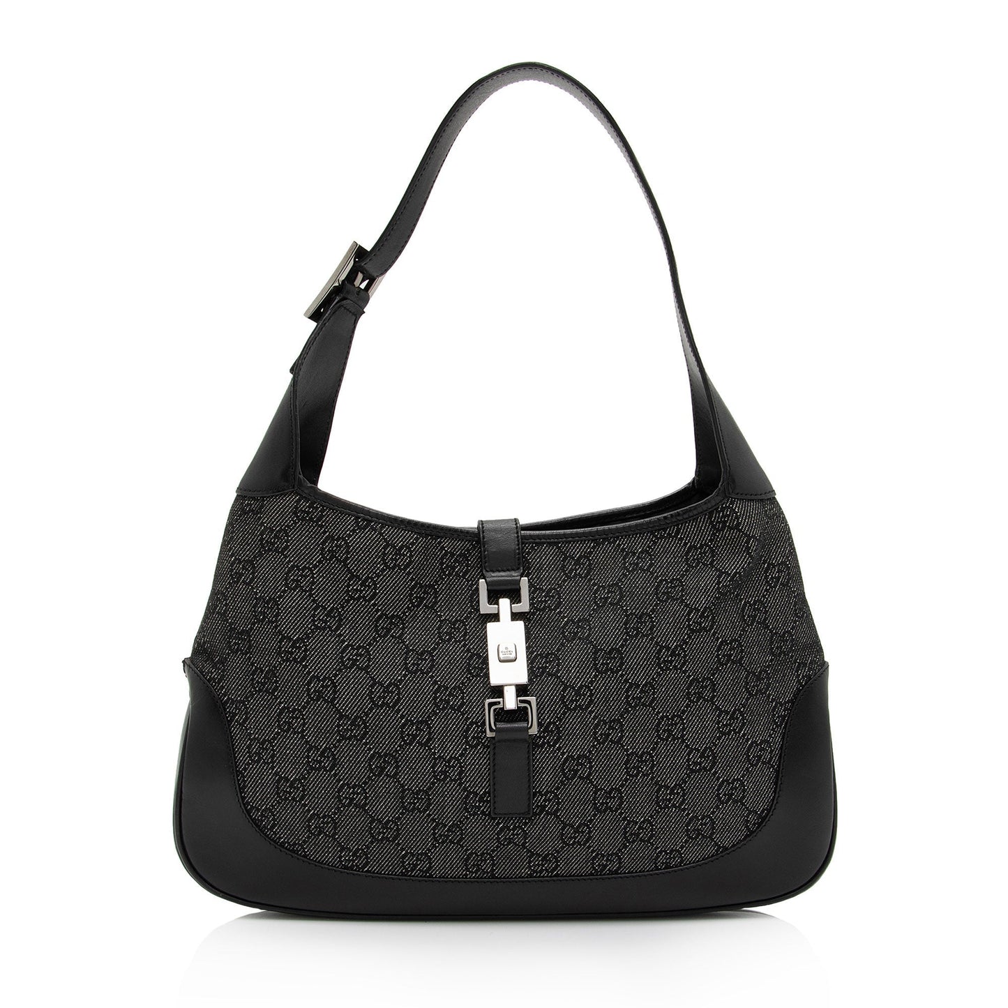 Gucci GG Jackie SHF-fYh4CG Leather Denim Blue Shoulder Bag