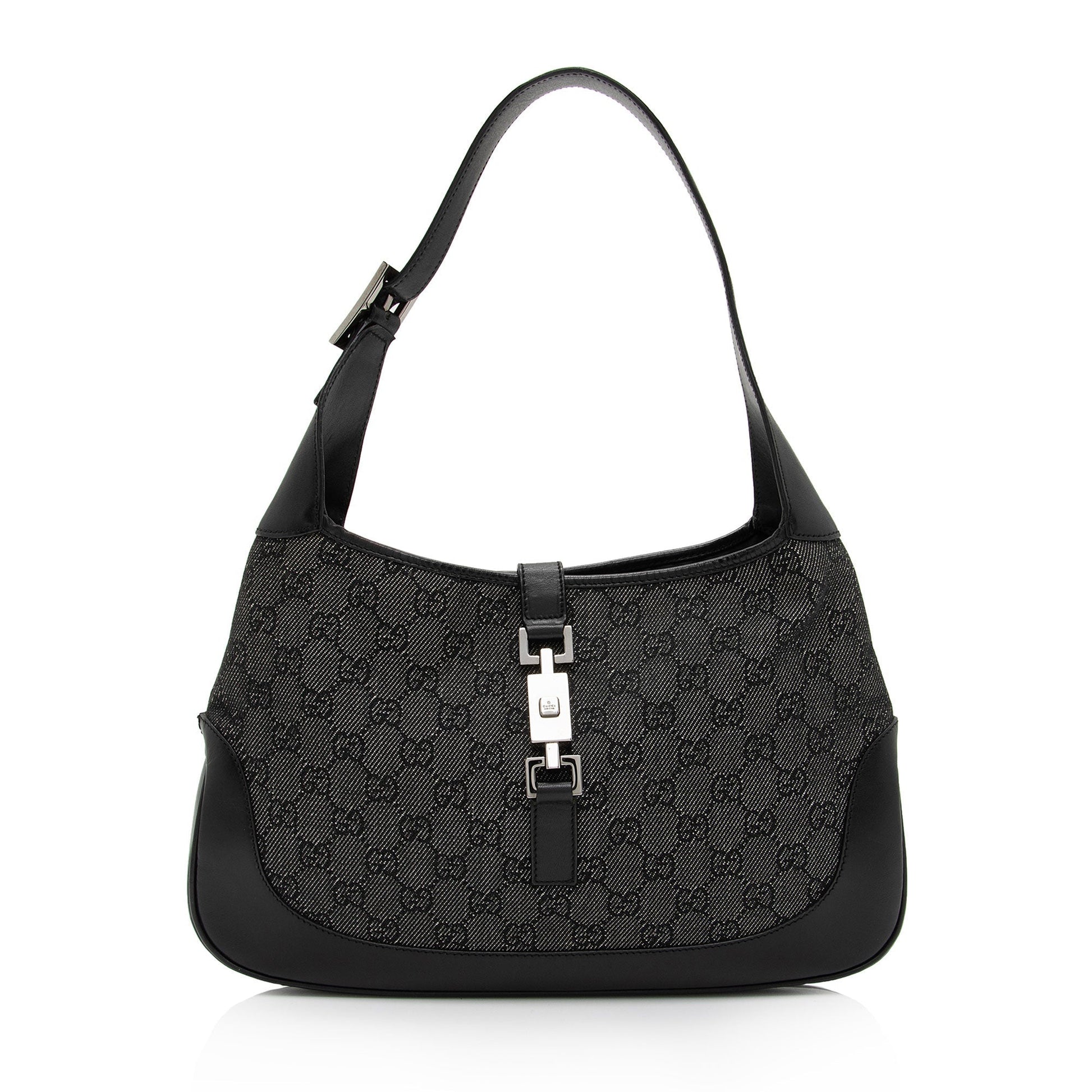 Gucci GG Jackie SHF-fYh4CG Leather Denim Blue Shoulder Bag