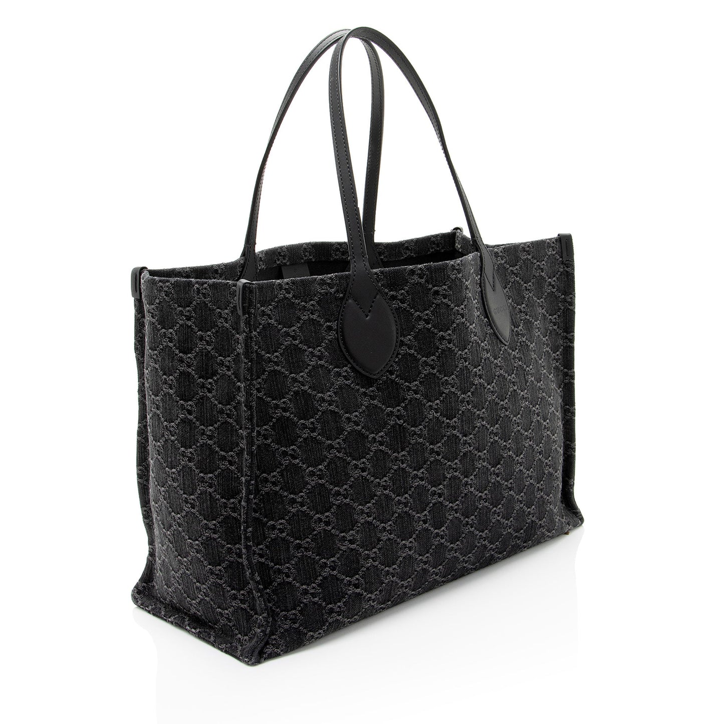 Gucci GG Ophidia Leather Denim Black Large Tote Bag
