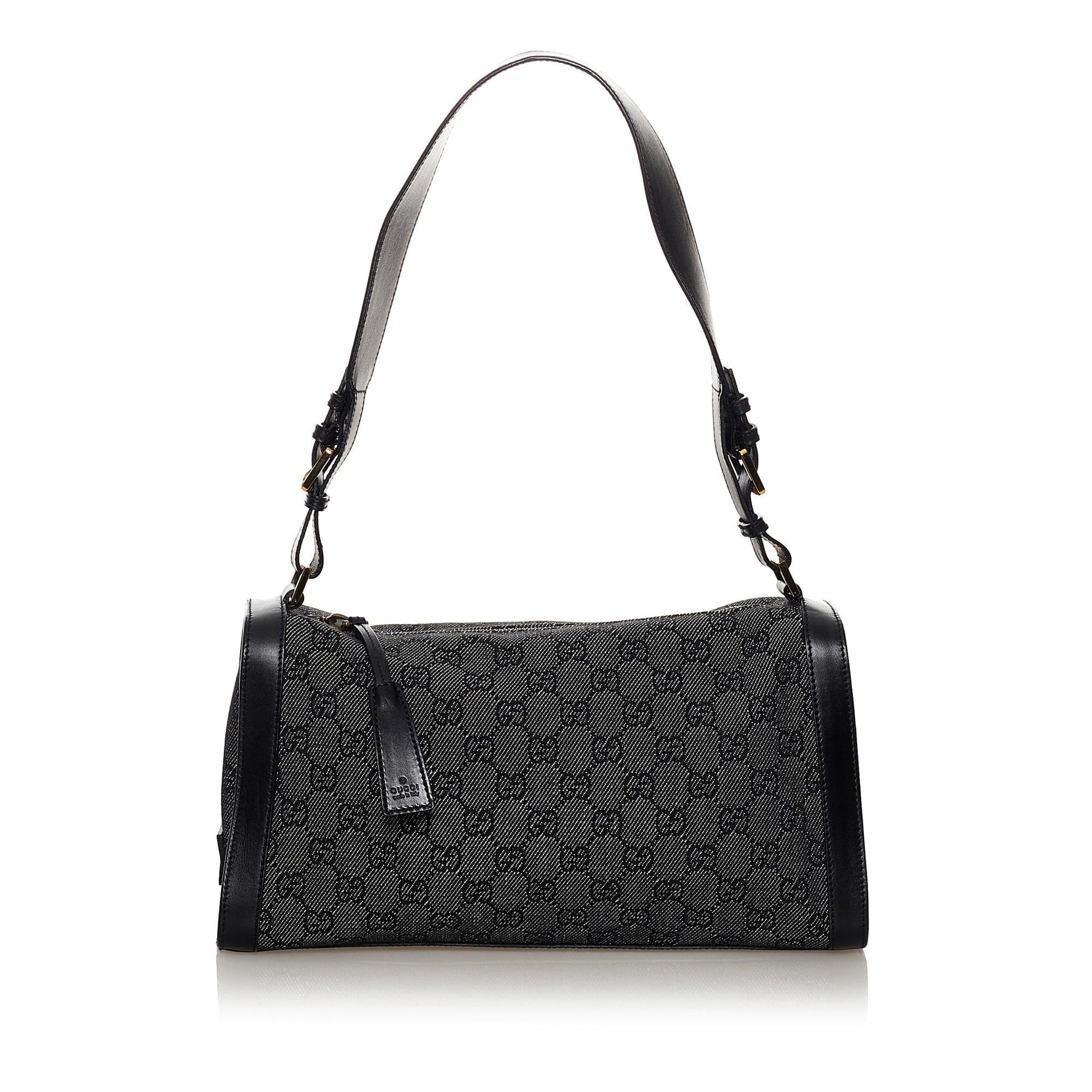Gucci GG SHG Denim Black Grey Shoulder Bag