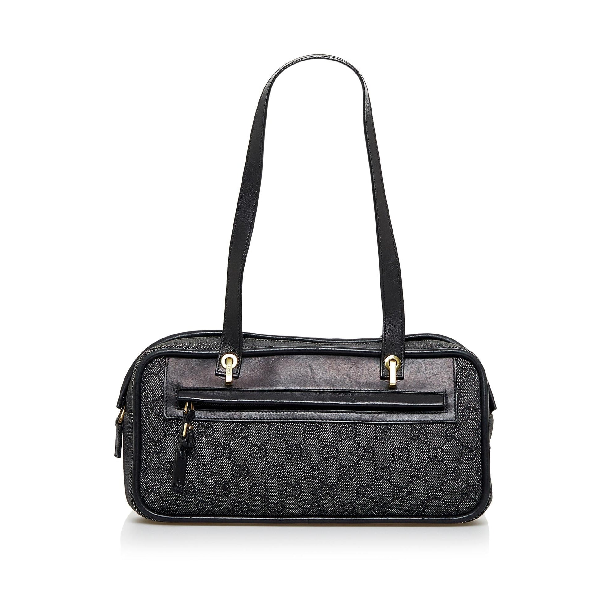Gucci GG SHG-PBERuM Denim Grey Shoulder Bag