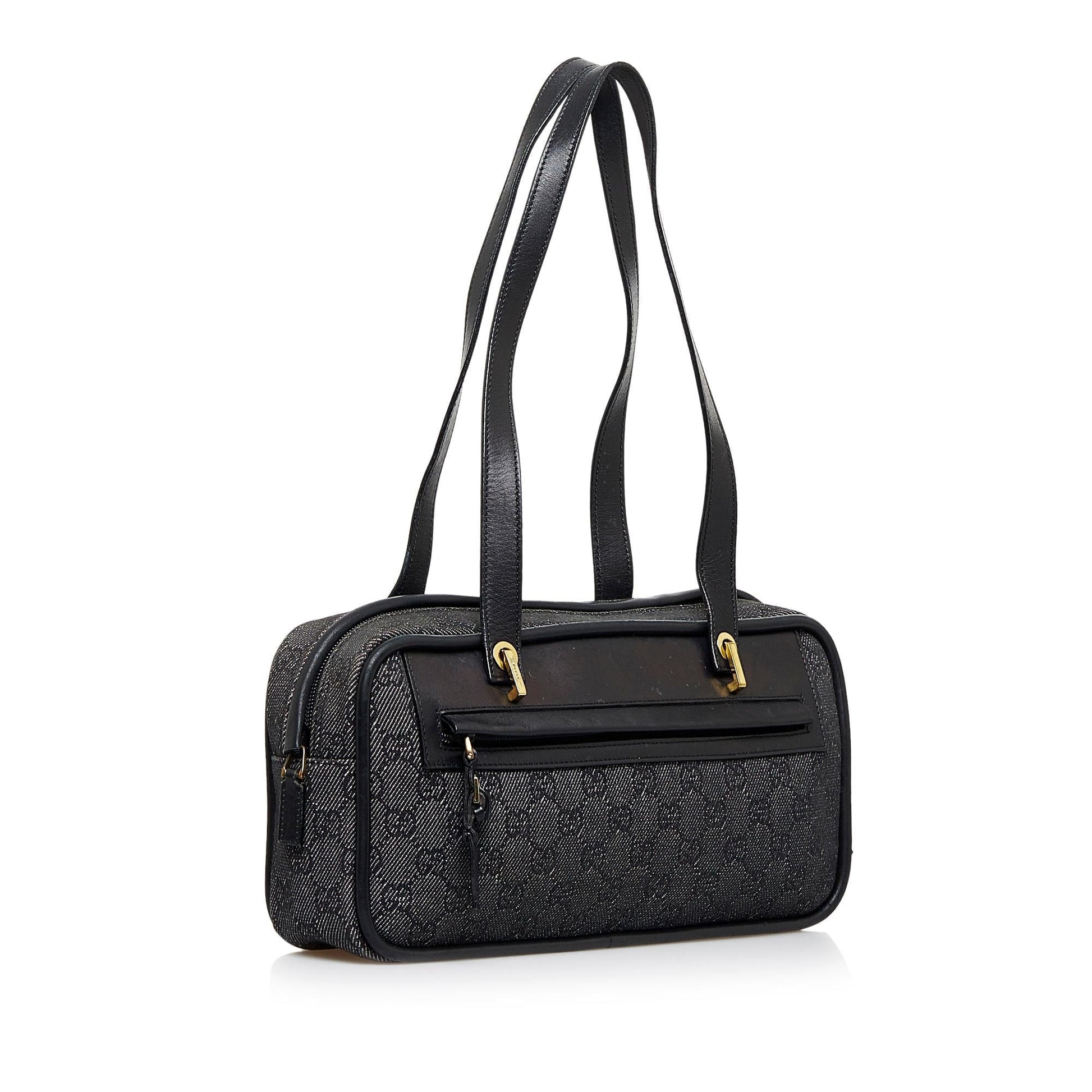 Gucci GG SHG-PBERuM Denim Grey Shoulder Bag