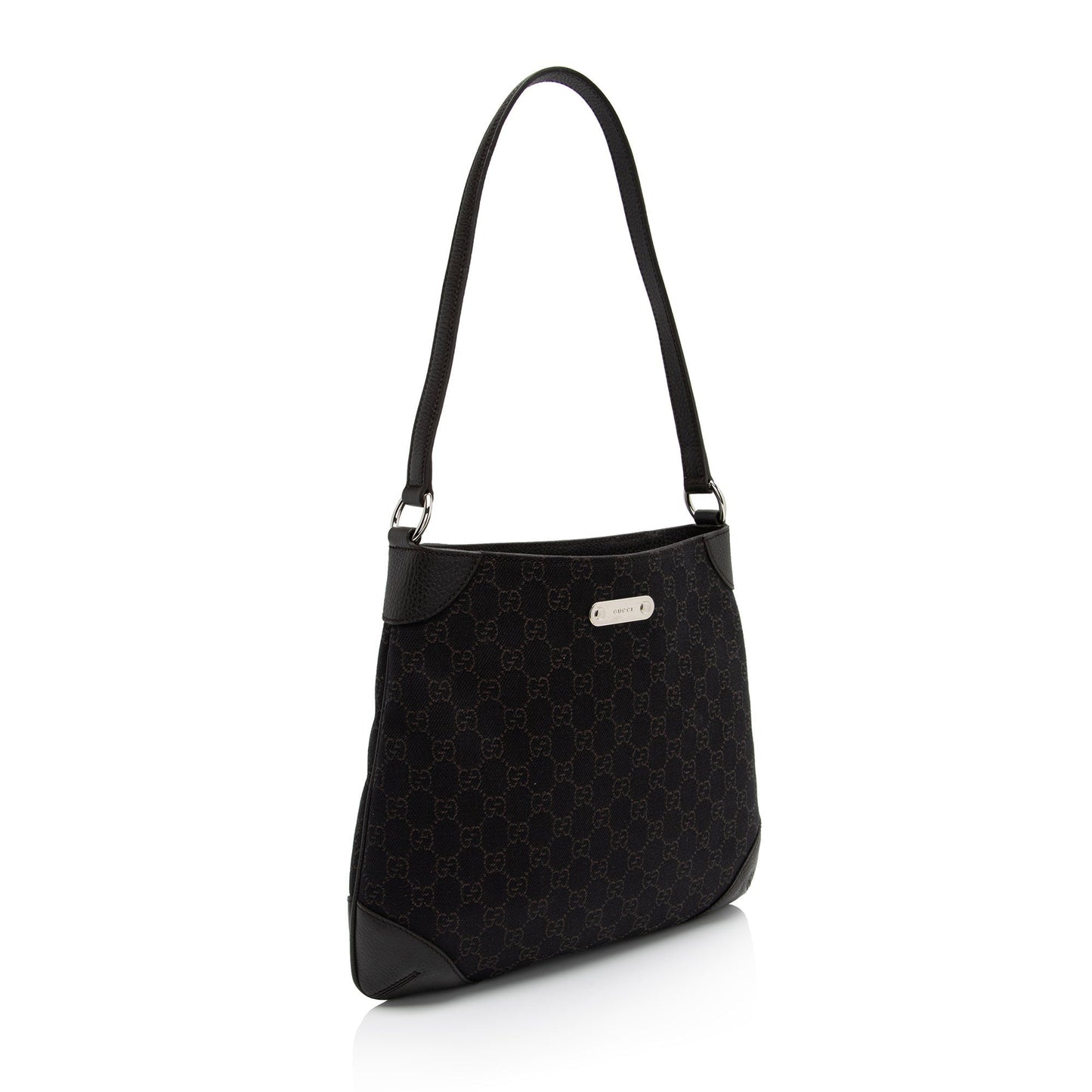 Gucci GG SHF-mP1GGZ Leather Denim Brown Shoulder Bag