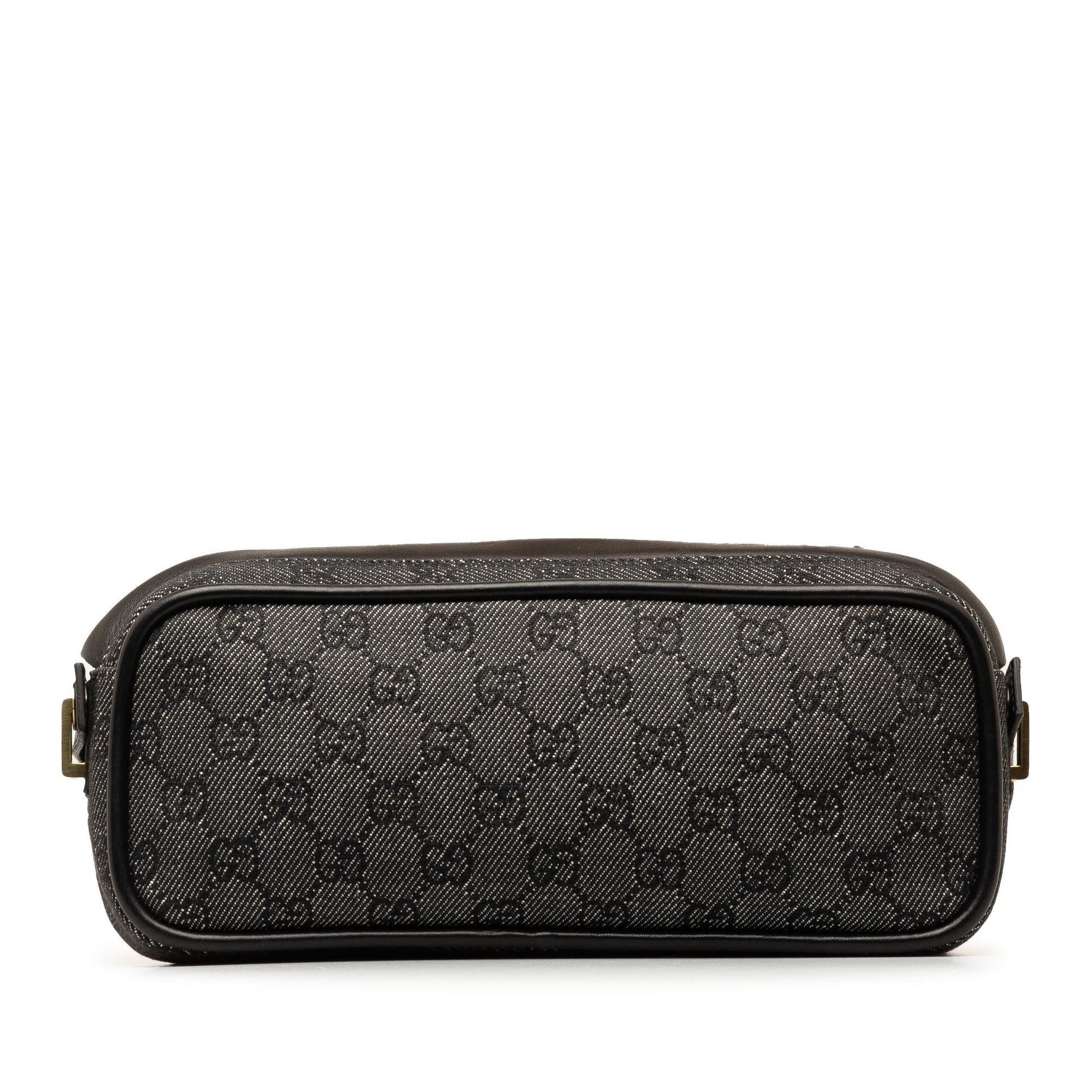 Gucci GG SHG-T2x2kb Denim Calf Black Grey Shoulder Bag