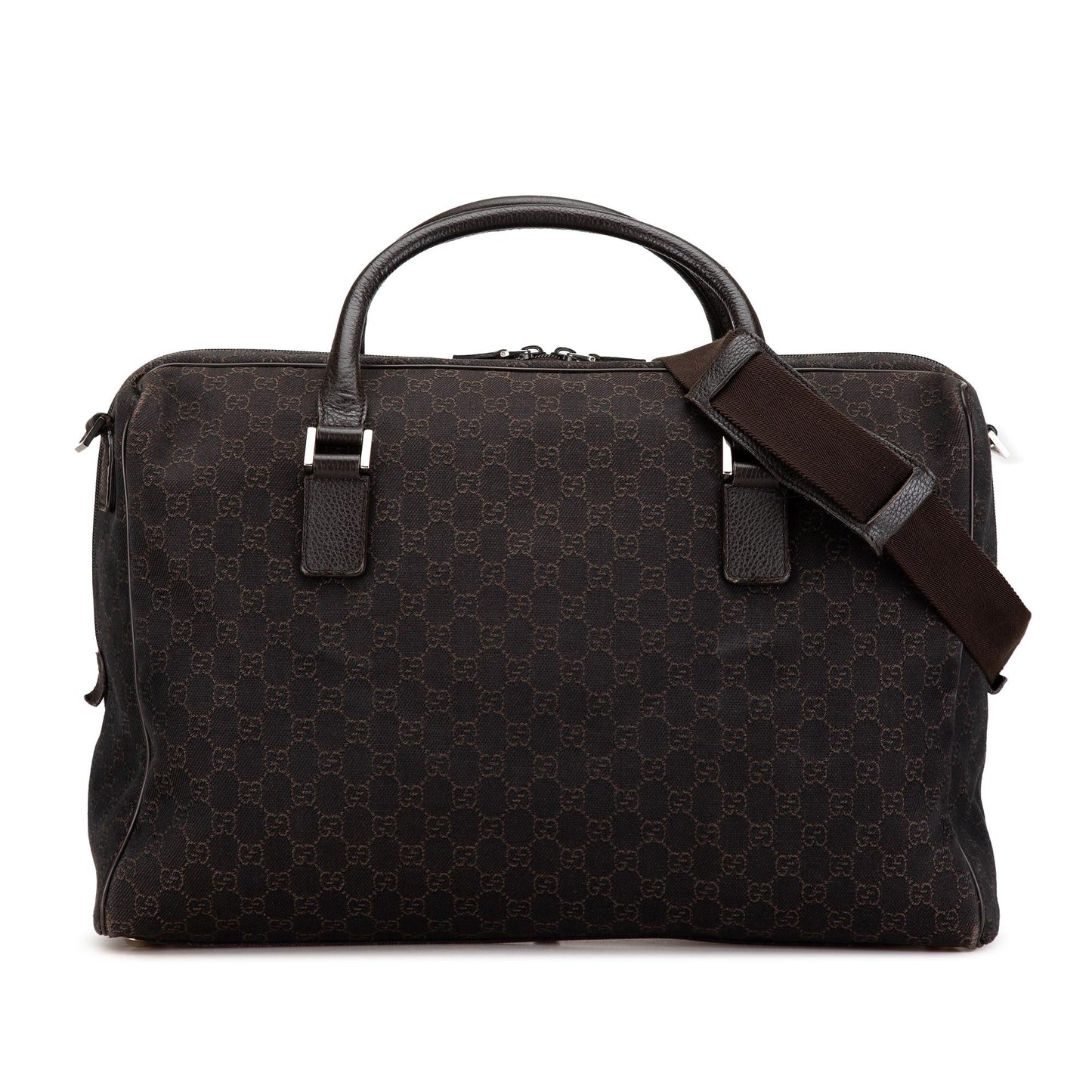 Gucci GG SHG-DNQbci Denim Brown Tote Bag