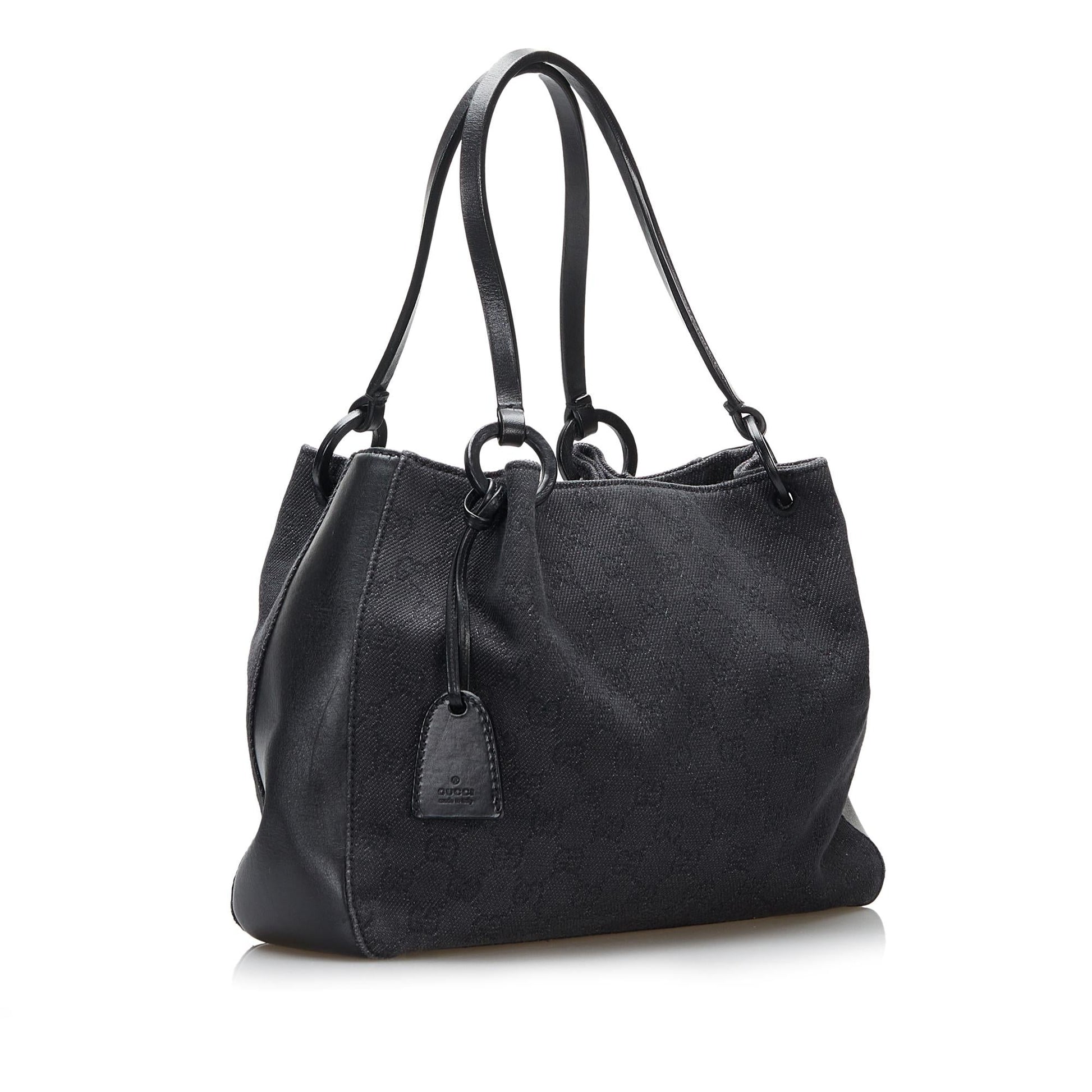 Gucci GG SHG-xIobel Denim Black Satchel Bag
