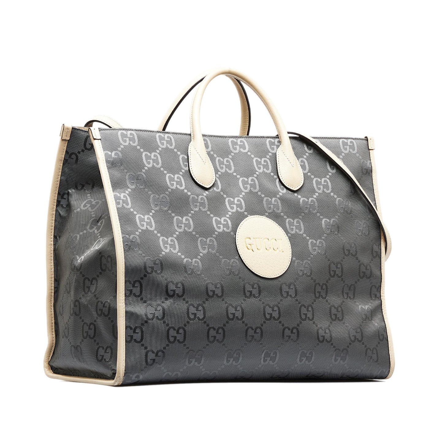 Gucci GG Econyl Off Grid Convertible Nylon Calf Brown Grey Tote Bag