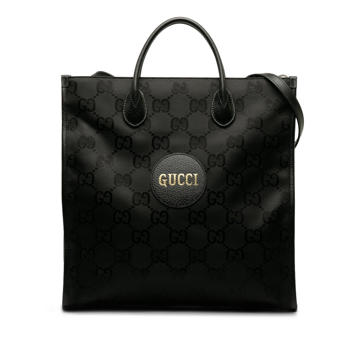 Gucci GG Econyl Off Grid Convertible Nylon Calf Black Tote Bag