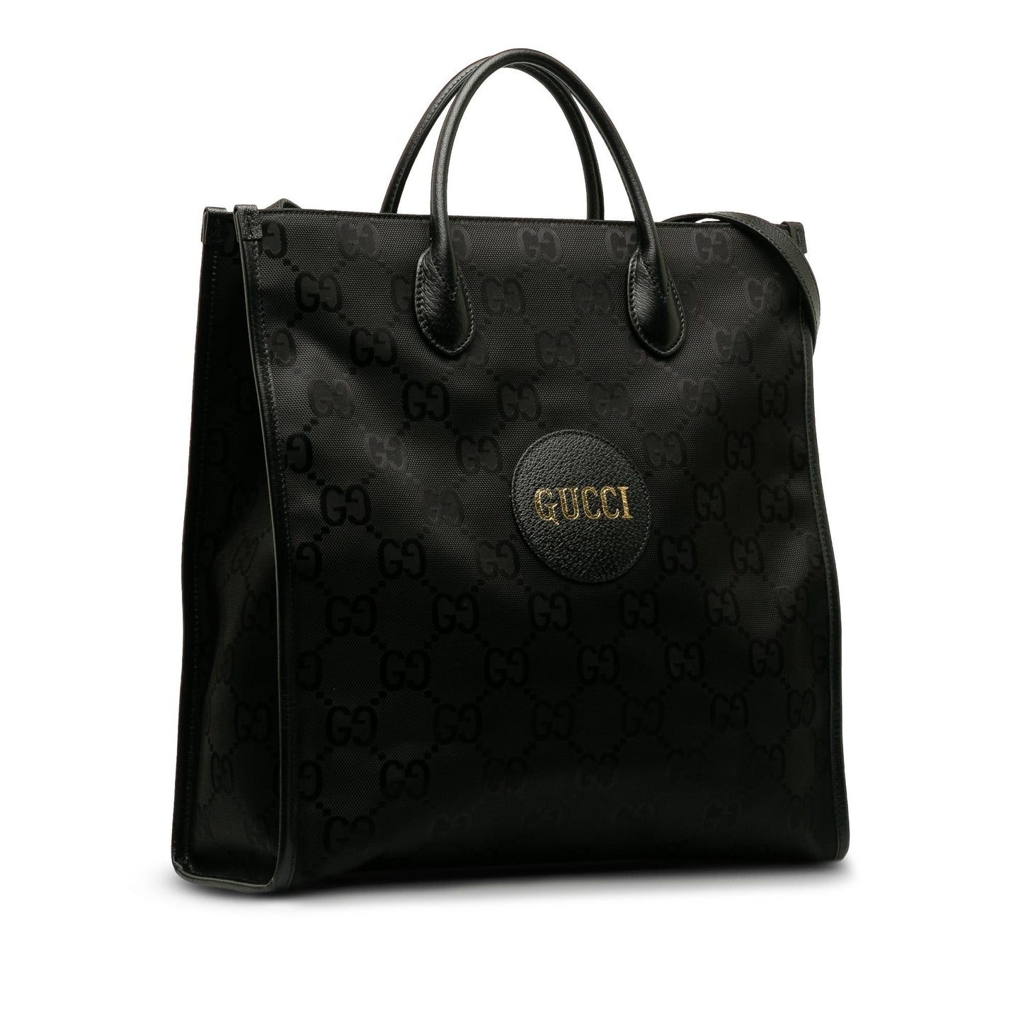Gucci GG Econyl Off Grid Convertible Nylon Calf Black Tote Bag Convertible Tote