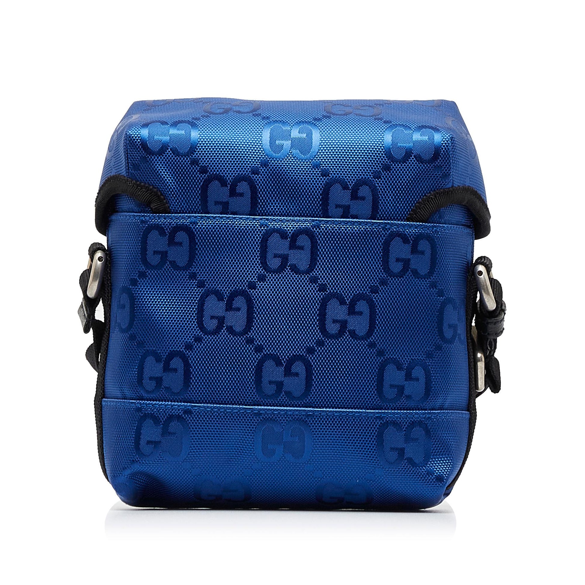 Gucci GG Econyl Off Grid Messenger Nylon Black Blue Crossbody Bag