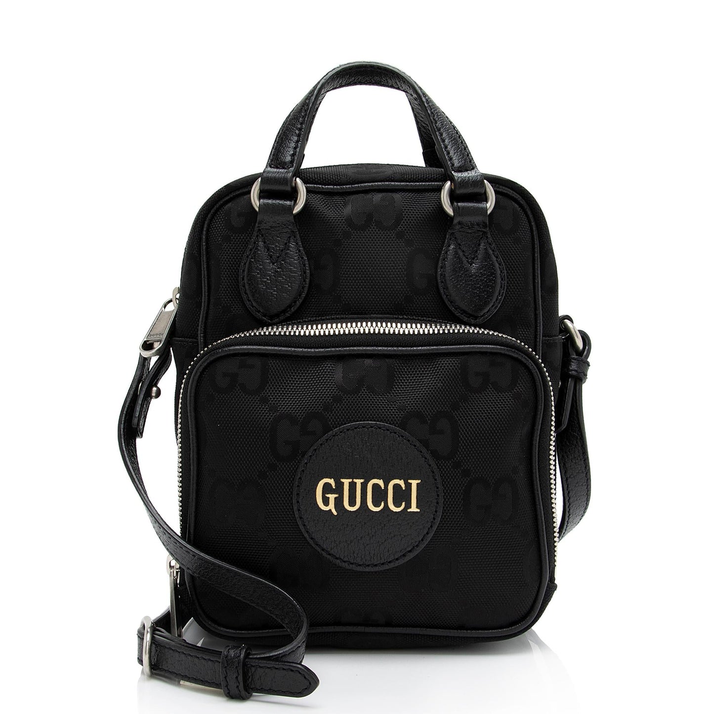 Gucci GG Econyl Off Grid Leather Nylon Black Mini Crossbody Bag