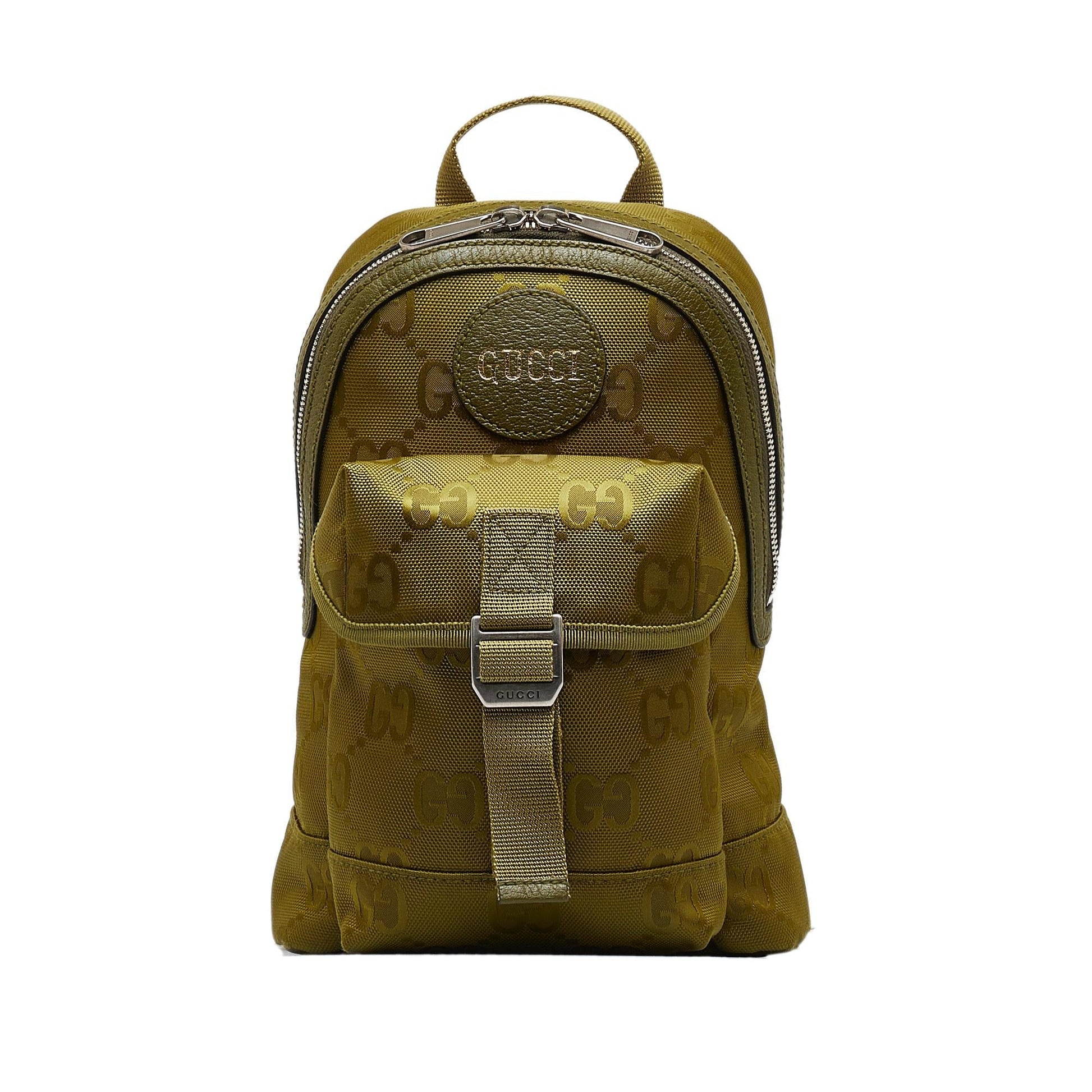 Gucci GG Econyl Off Grid Backpack Nylon Green Crossbody Bag