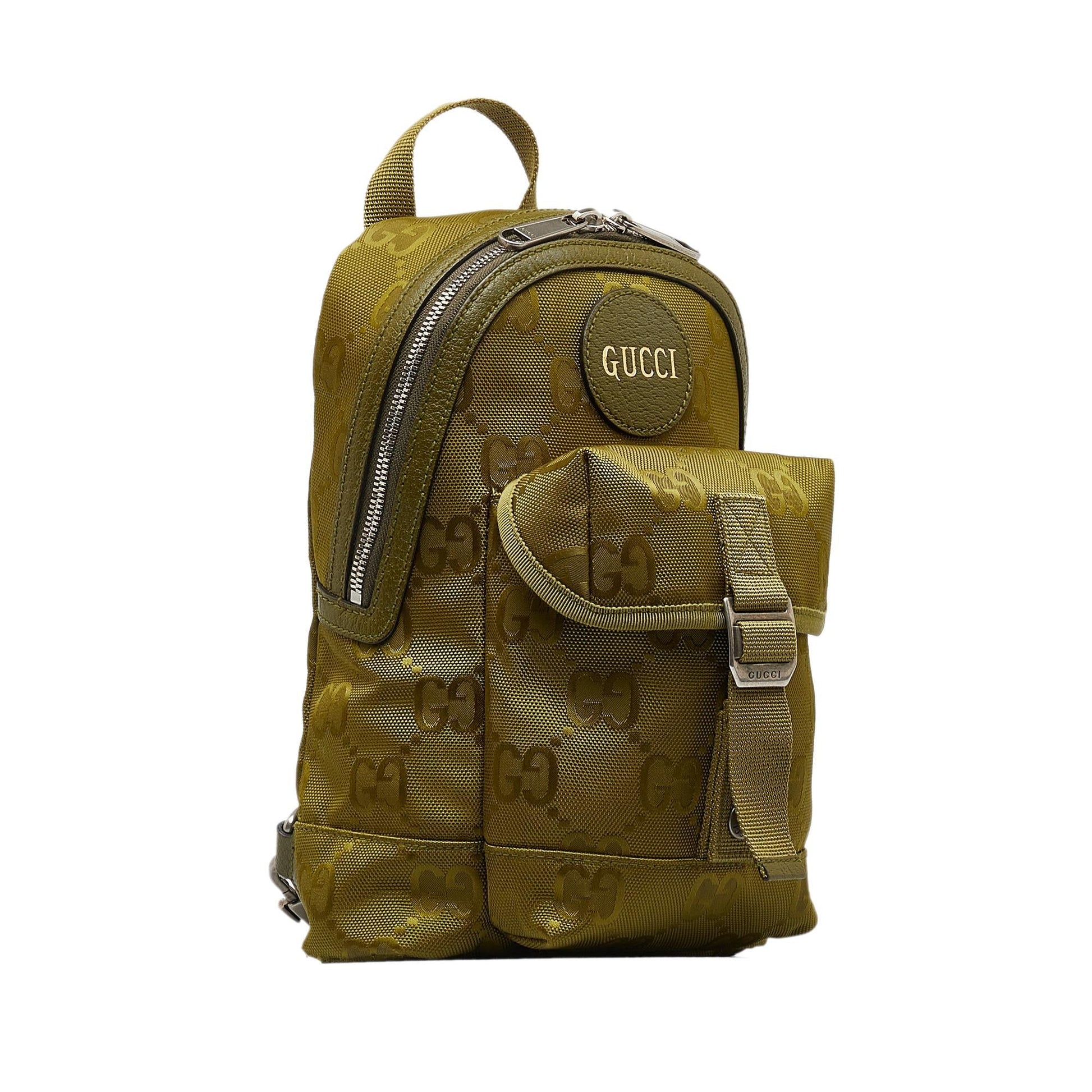Gucci GG Econyl Off Grid Backpack Nylon Green Crossbody Bag