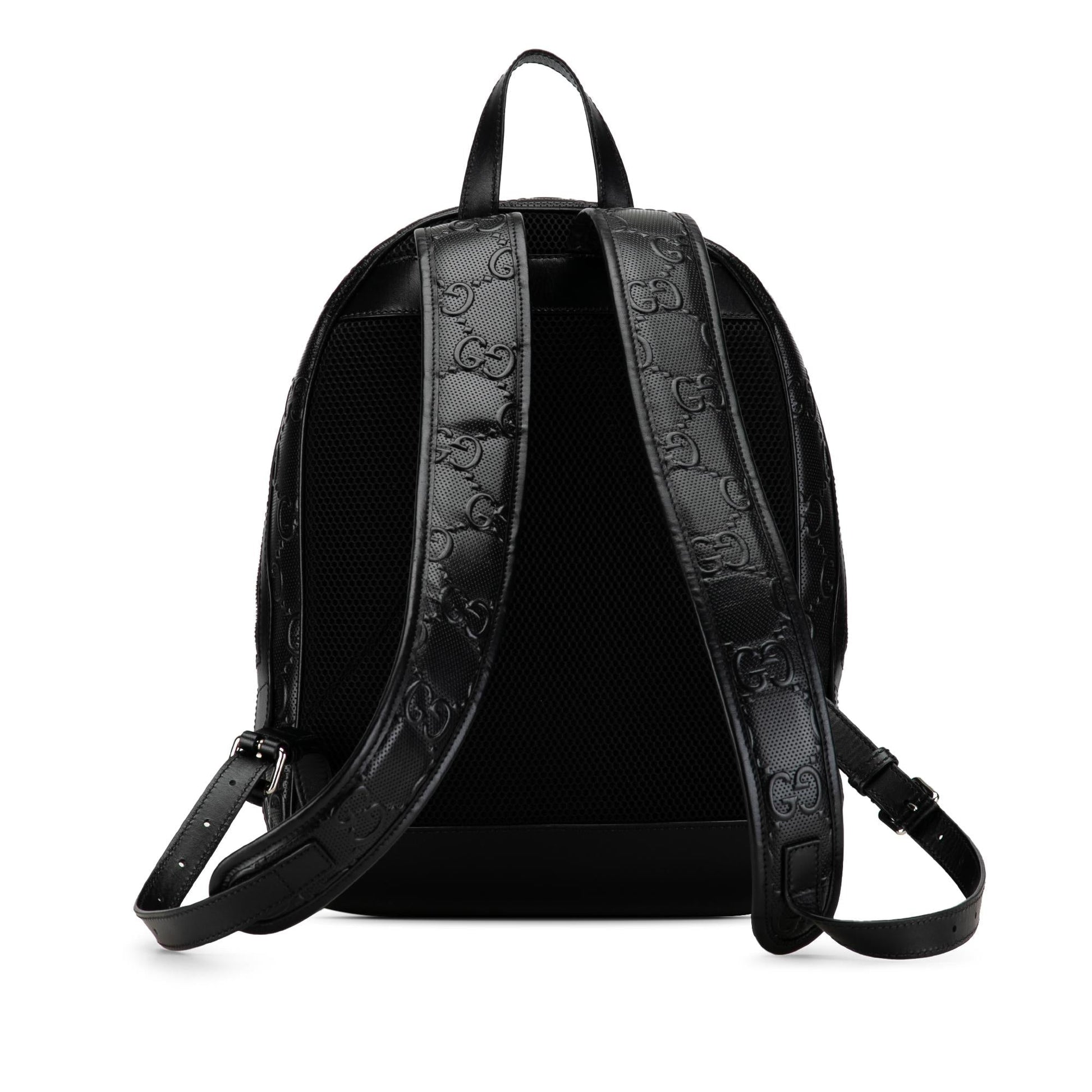 Gucci GG Embossed Backpack SHG-Wcn0Gj Calf Black