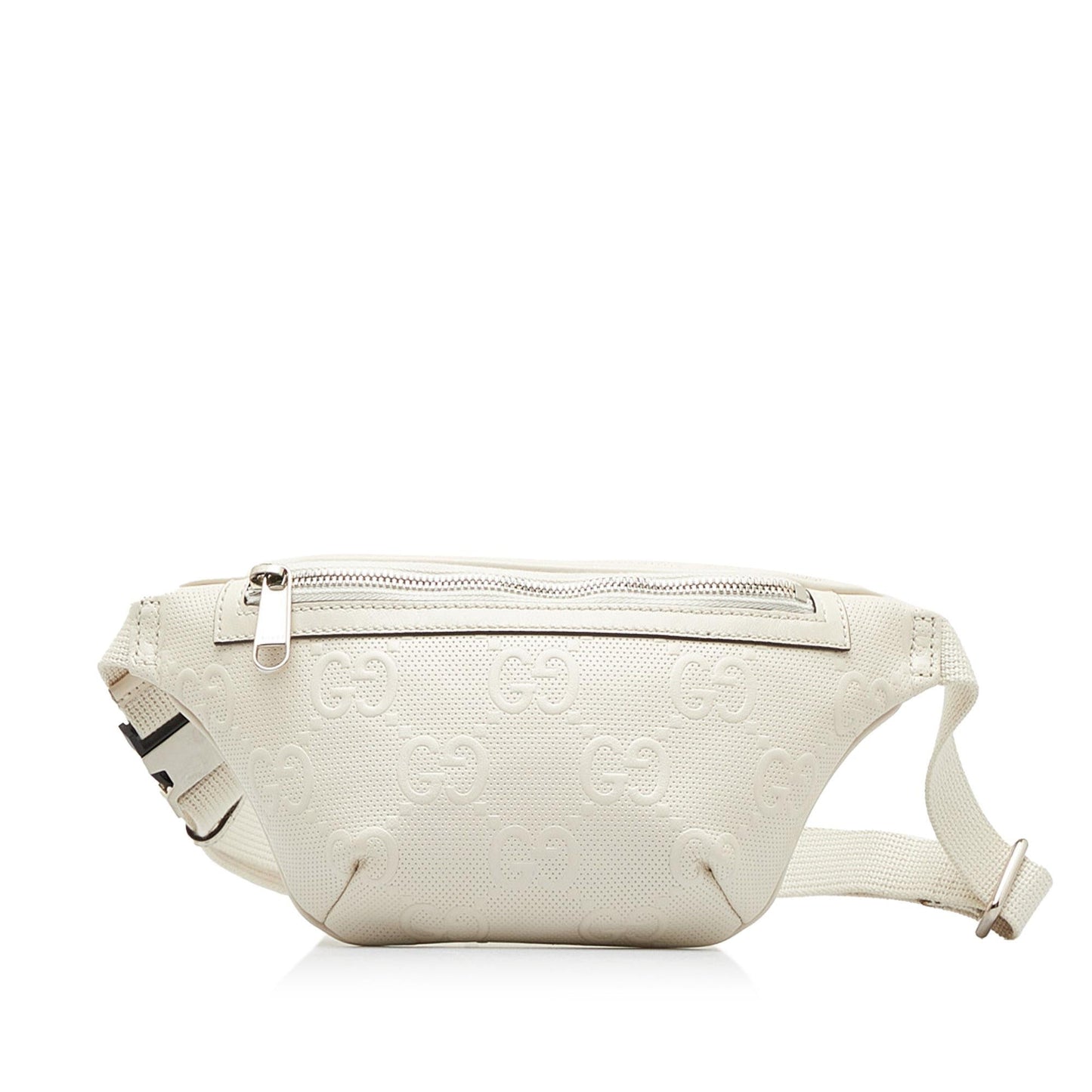 Gucci GG Embossed Belt SHG-m6grtV Calf White Accessory