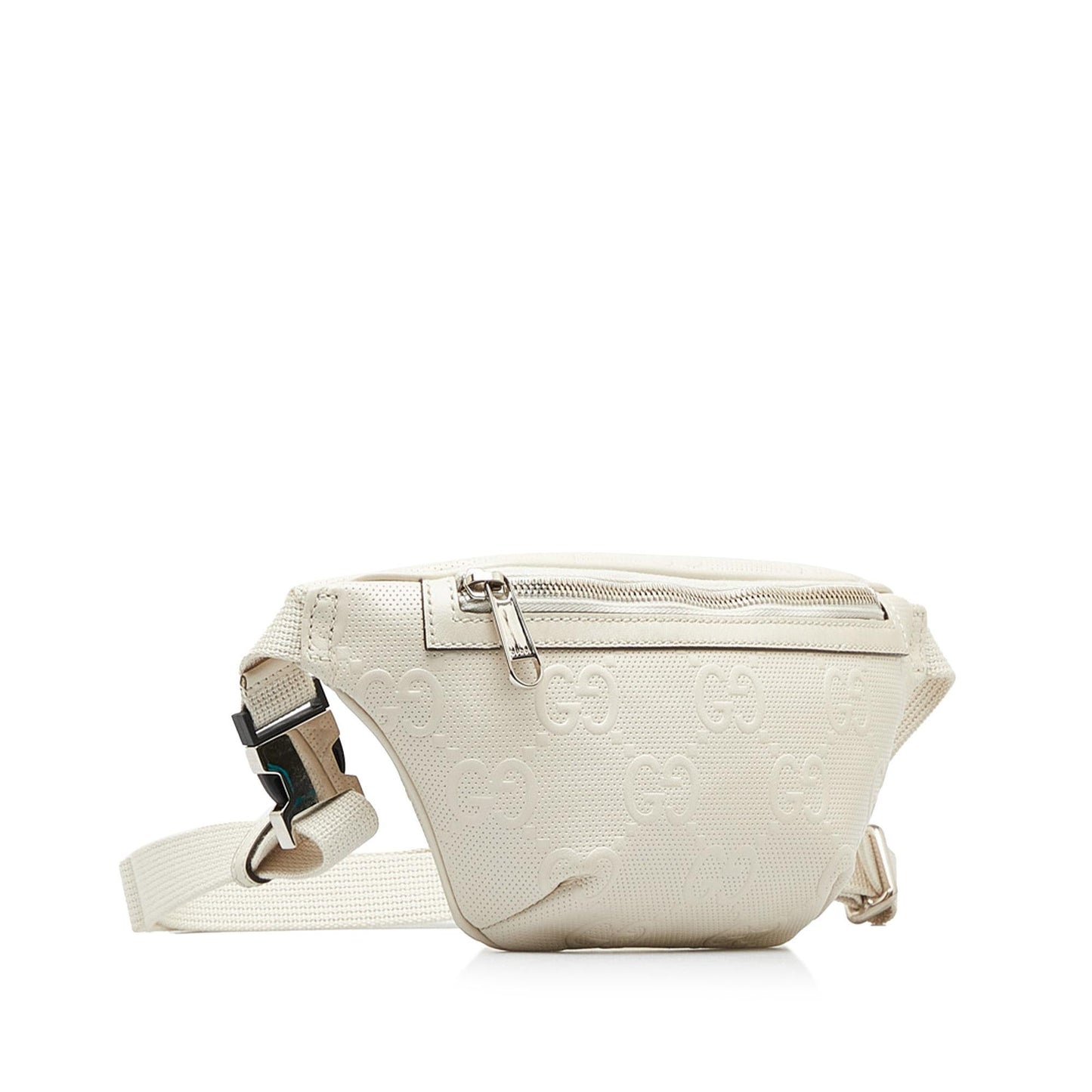 Gucci GG Embossed Belt SHG-m6grtV Calf White Accessory