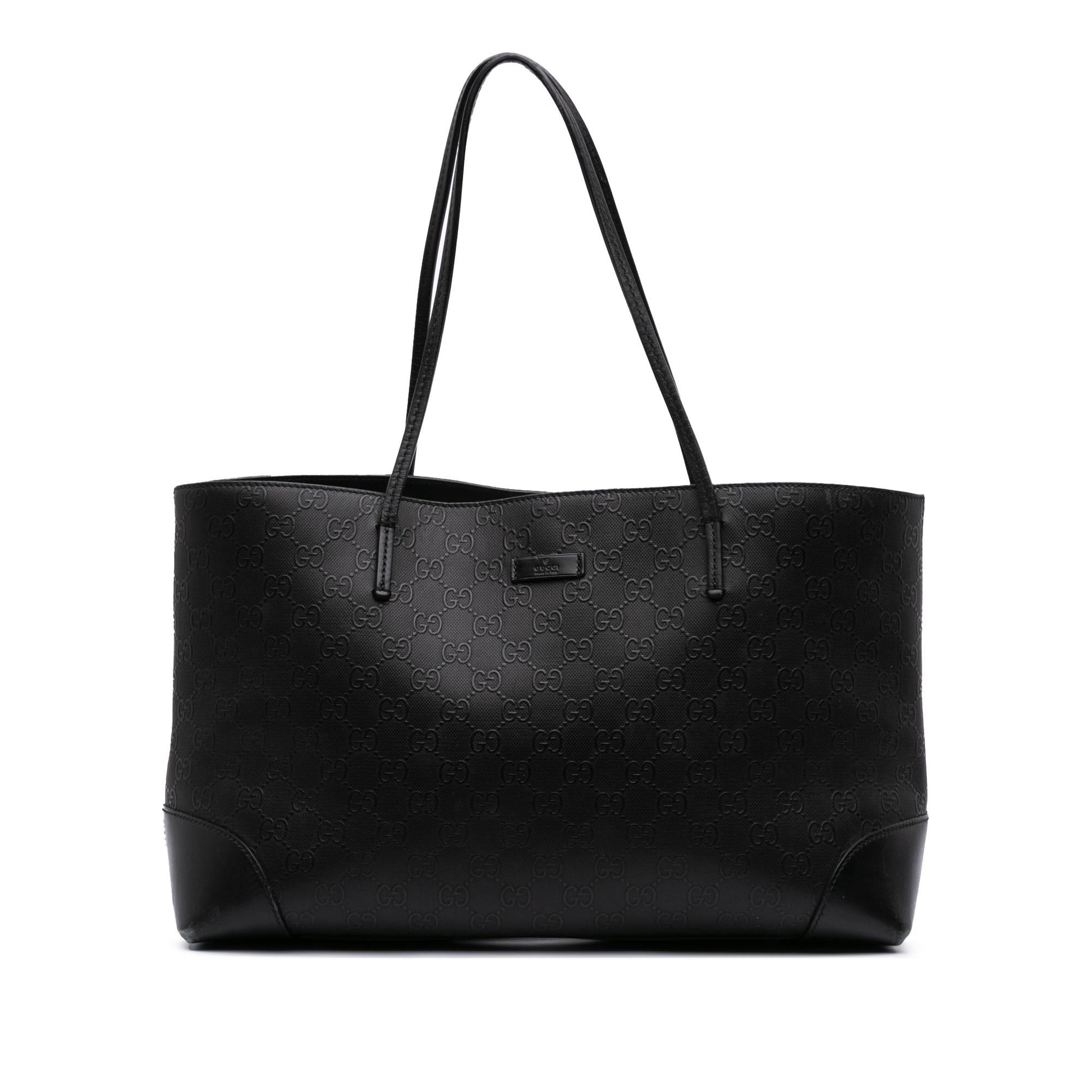 Gucci GG Embossed Hilary Lux Leather Calf Black Tote Bag