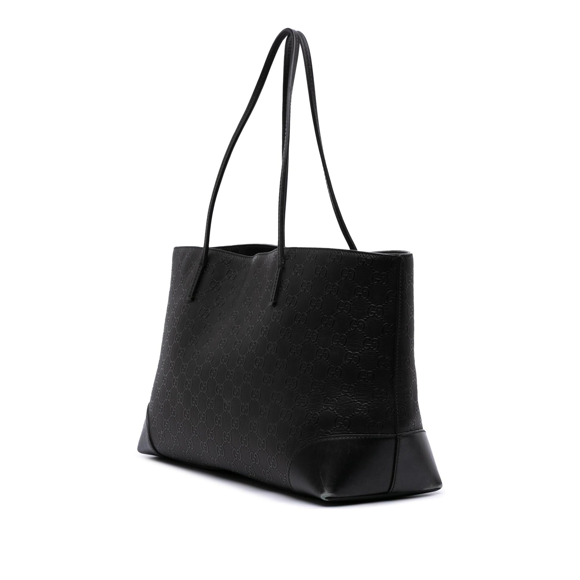 Gucci GG Embossed Hilary Lux Leather Calf Black Tote Bag