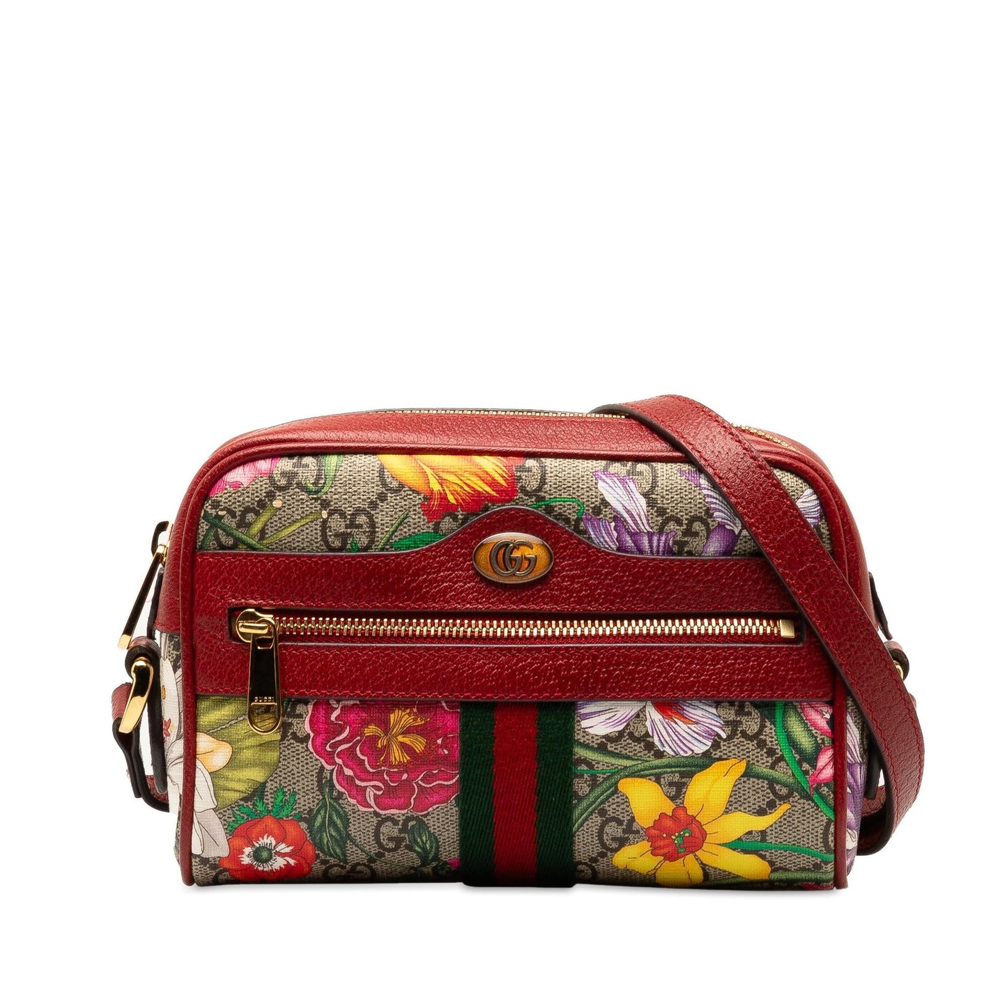 Gucci GG Flora Ophidia SHG-Pl8fXx Canvas Brown Crossbody Bag