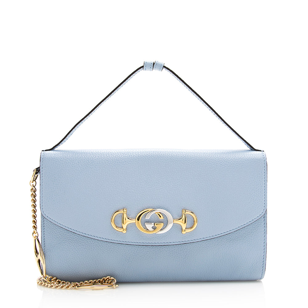 Gucci Zumi SHF Leather Blue Crossbody Bag