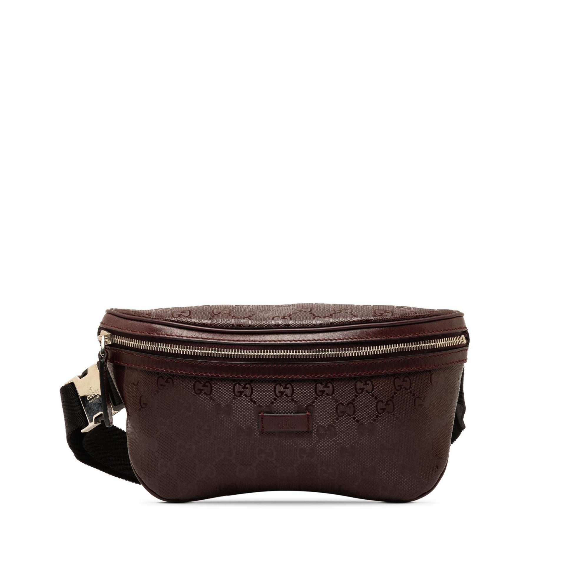 Gucci GG Imprime Belt Canvas Calf Red Accessory