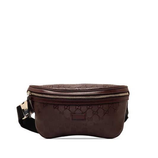 Gucci GG Imprime Belt Canvas Calf Red Accessory Bag 1