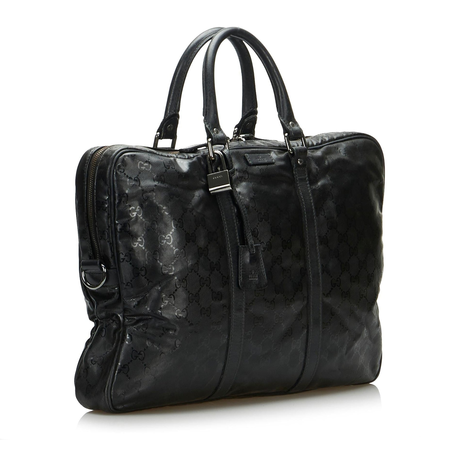 Gucci GG Imprime Business SHG-O0zwuJ Calf Black Tote Bag