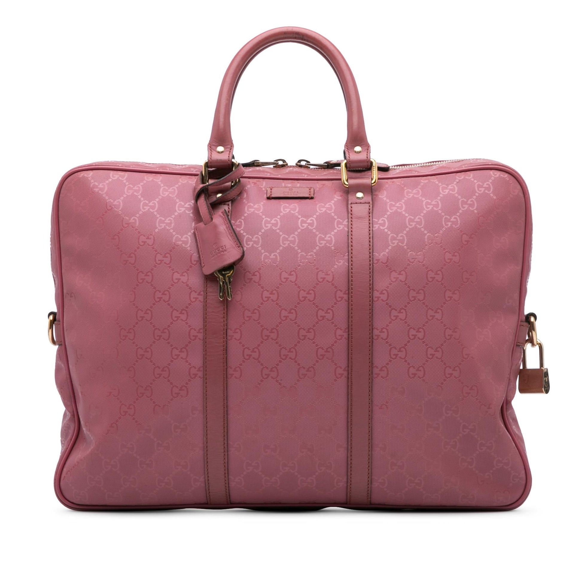 Gucci GG Imprime Business Canvas Pink Tote Bag