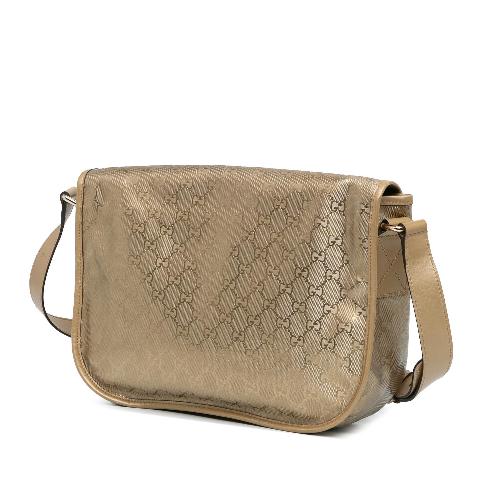 Gucci GG Imprime SHG-4xRtAz Canvas Calf Gold Crossbody Bag