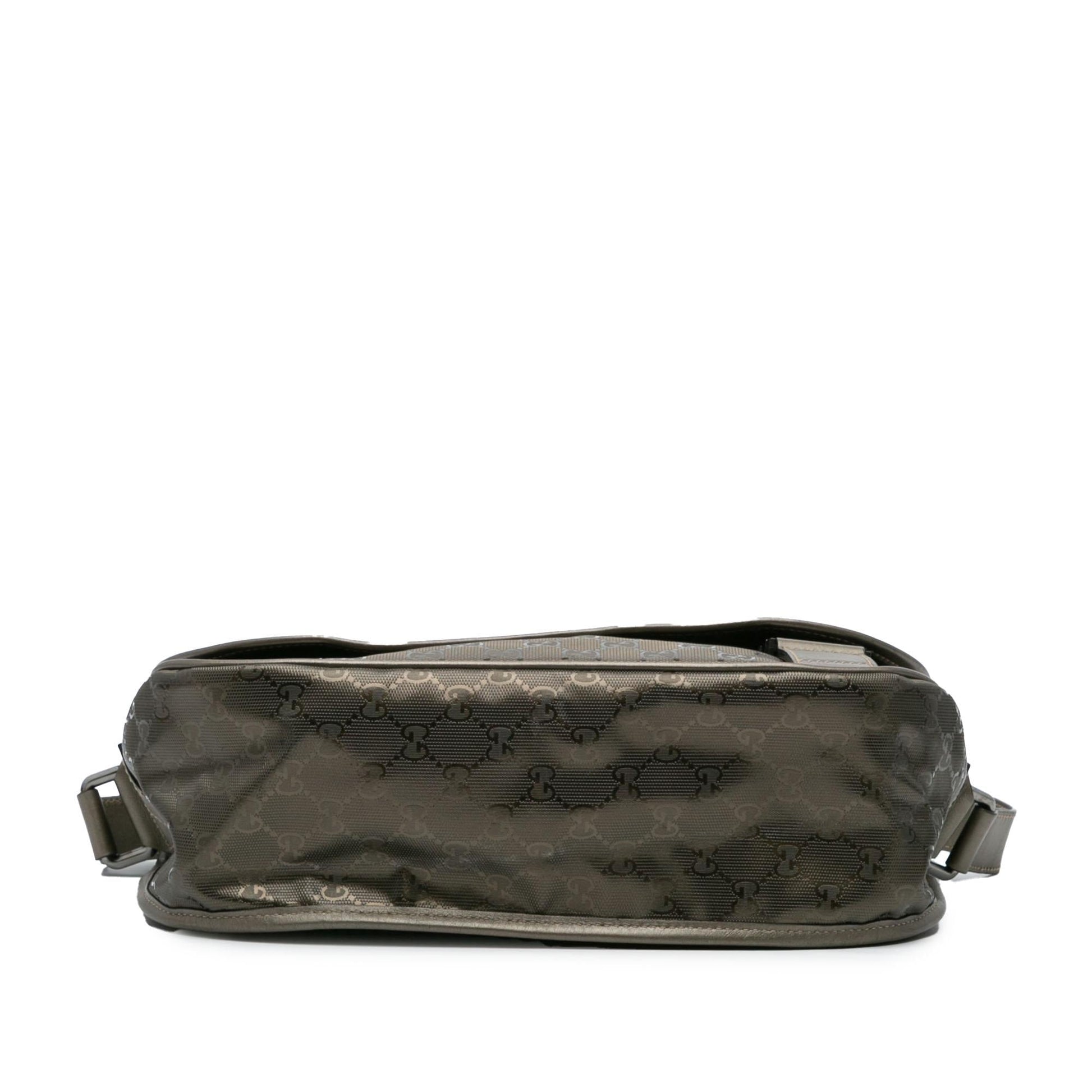 Gucci GG Imprime Canvas Calf Silver Crossbody Bag Crossbody 3