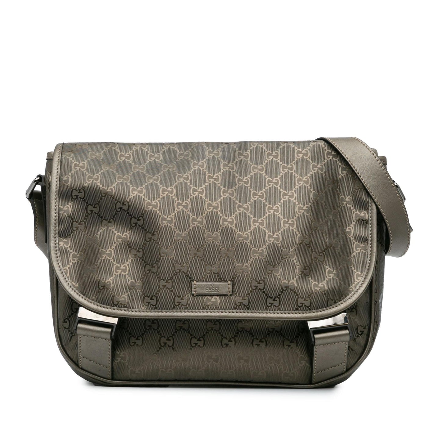 Gucci GG Imprime Canvas Calf Silver Crossbody Bag Crossbody 3