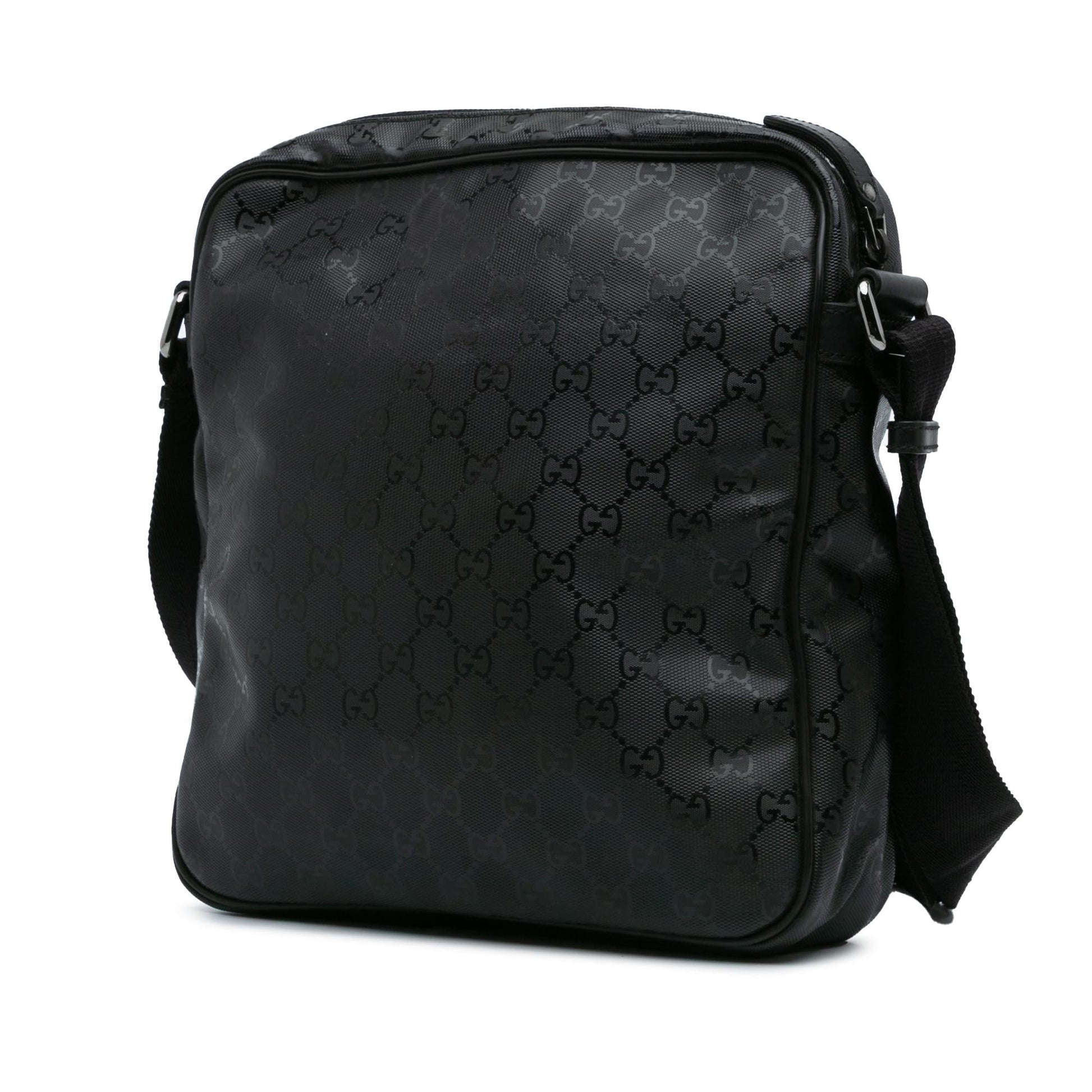 Gucci GG Imprime Canvas Calf Black Crossbody Bag