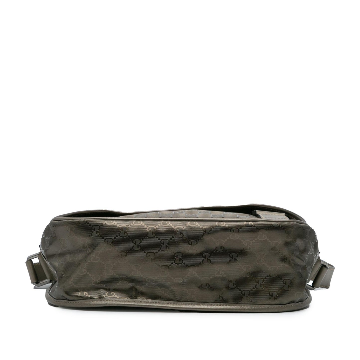 Gucci GG Imprime Canvas Calf Silver Crossbody Bag