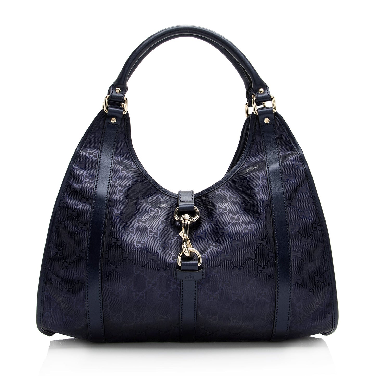 Gucci GG Imprime Joy Bardot SHF Leather Canvas Blue Medium Shoulder Bag