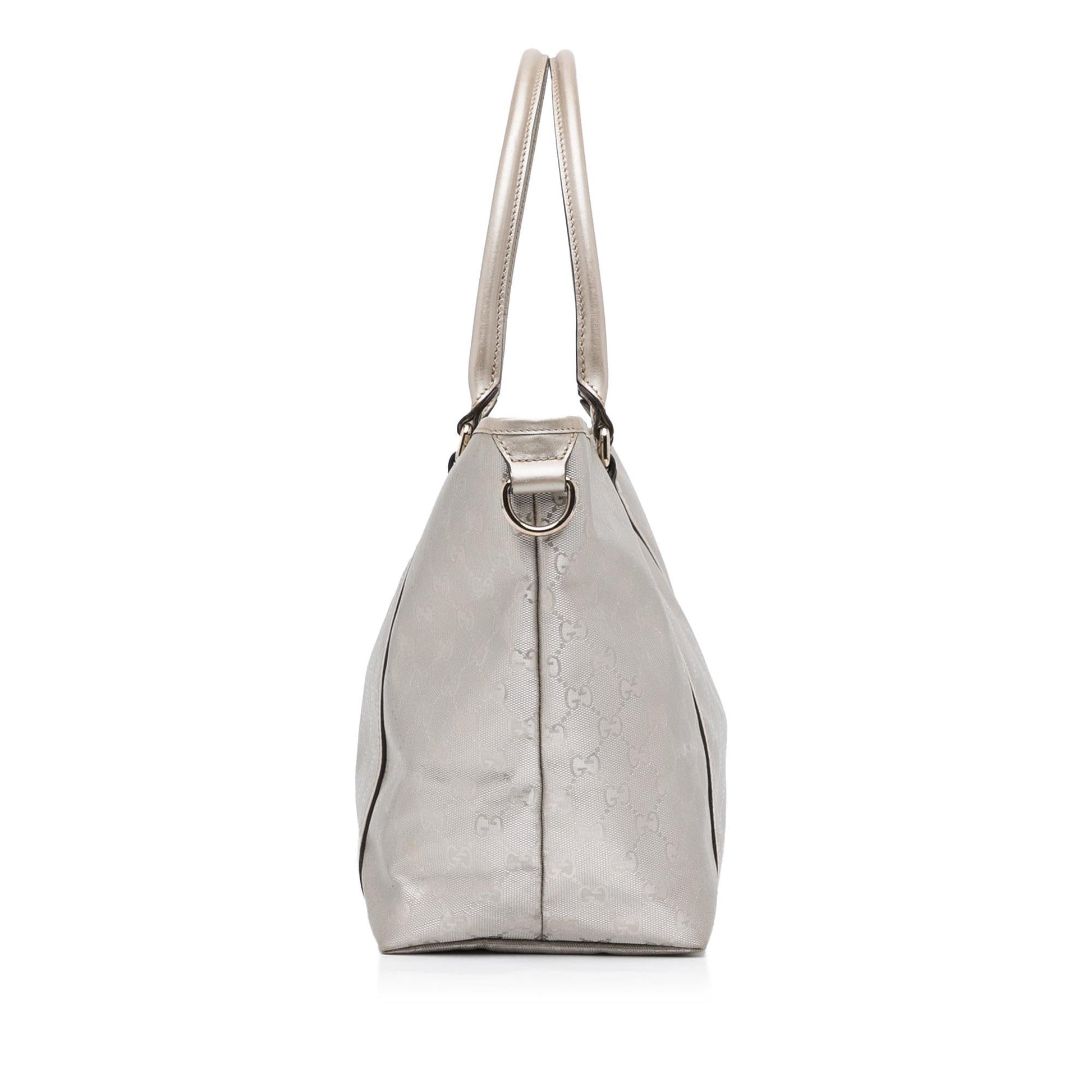 Gucci GG Imprime Joy SHG-FNAolv Canvas Silver Tote Bag