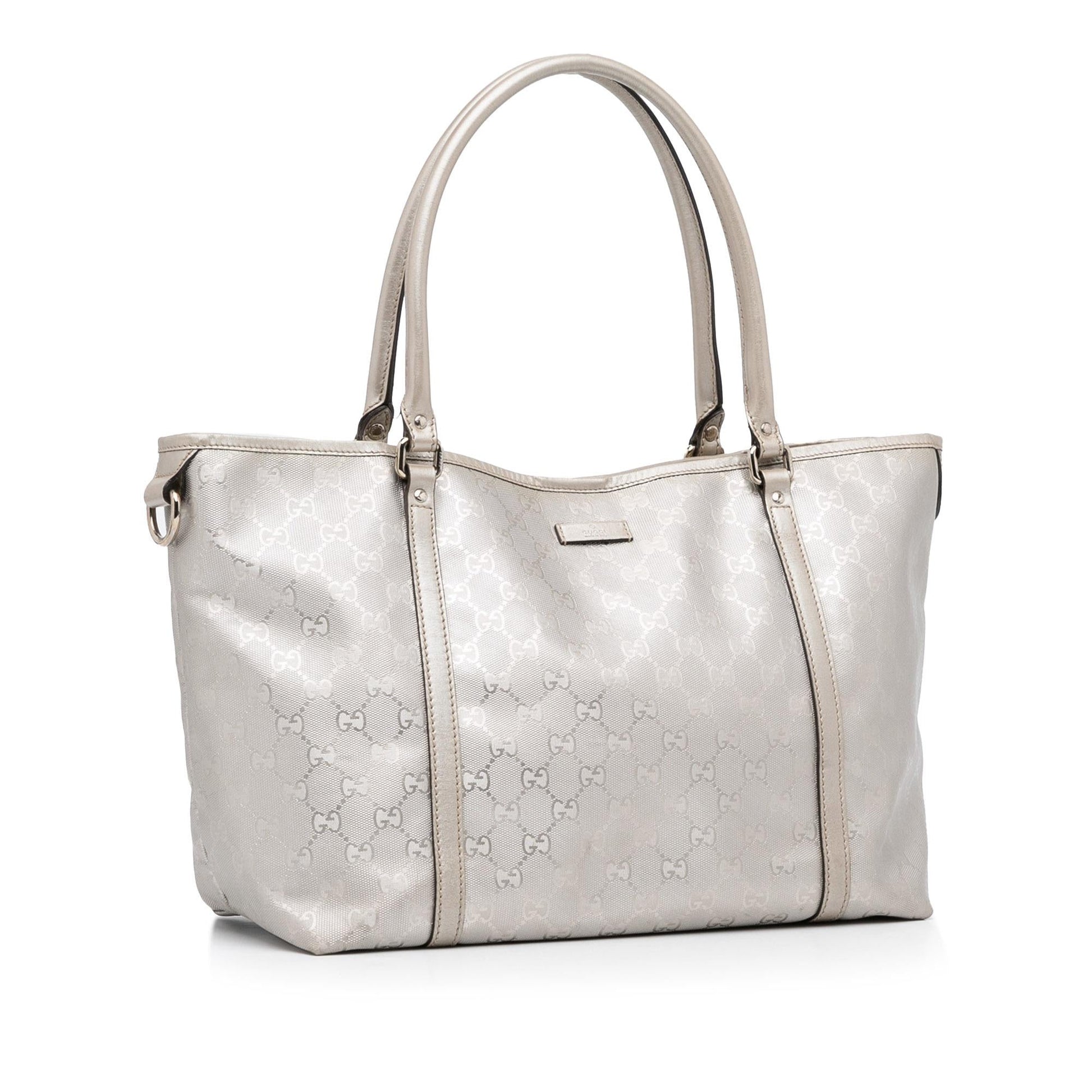 Gucci GG Imprime Joy SHG-FNAolv Canvas Silver Tote Bag