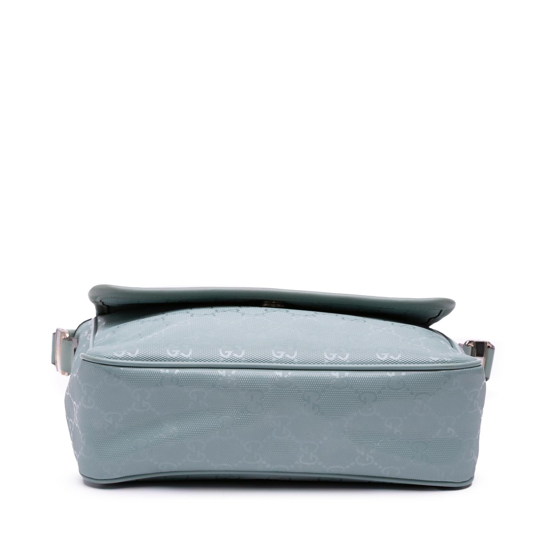 Gucci GG Imprime Kids Messenger Canvas Calf Blue Crossbody Bag